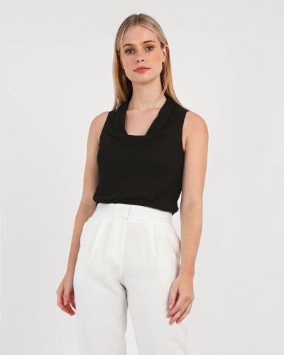 Forcast Clothing, the Everly Cowl Neck Top, featuring light breathable fabric and folded cowl-neckline