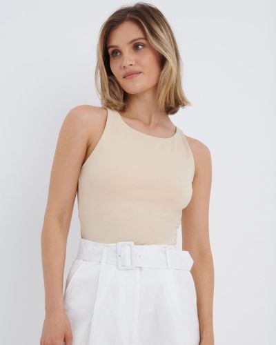 Forcast clothing, Caitlin Racer Back Top, Beige racer back top basic on beige 