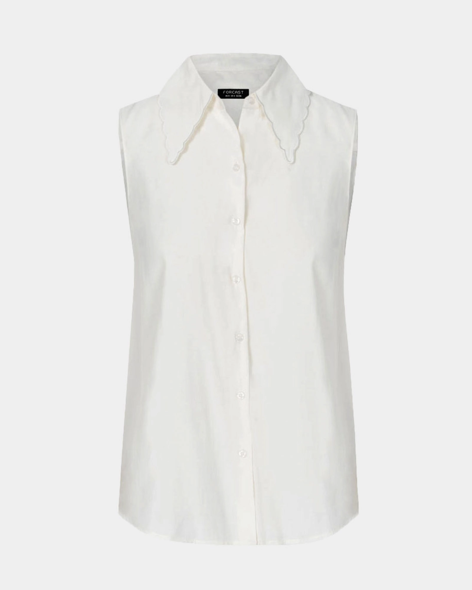 Dolores Sleeveless Collared Top | Ivory | Forcast - Forcast AU
