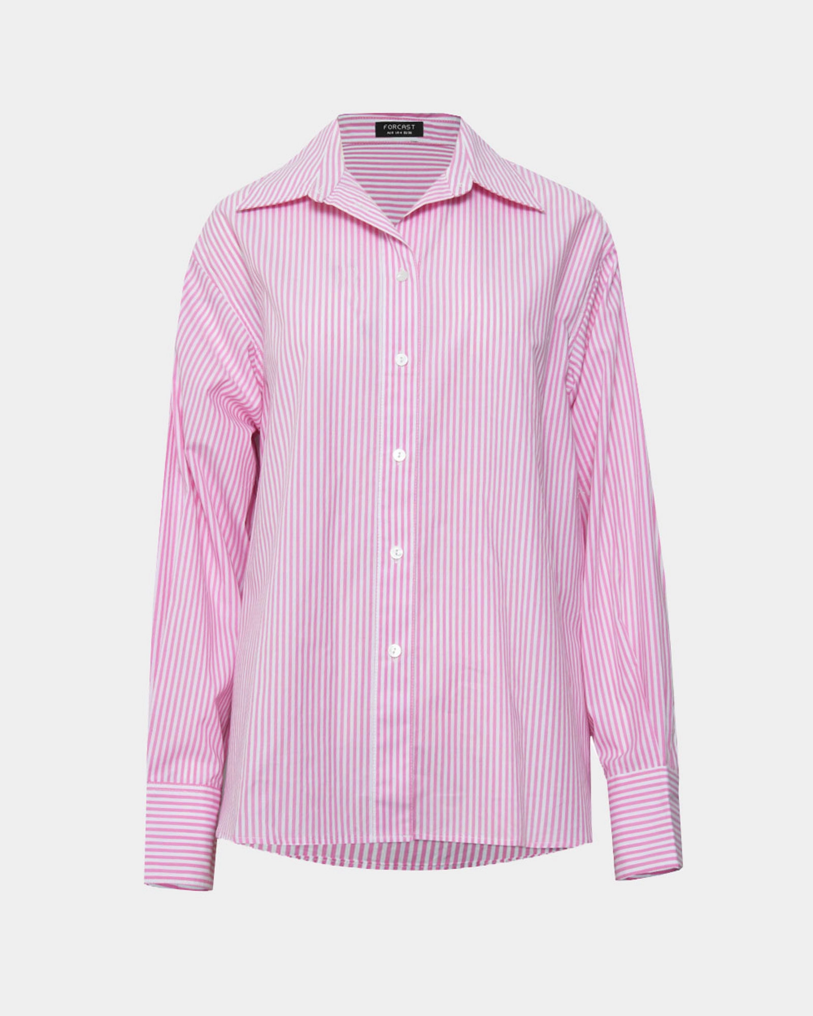 Manhattan Striped Cotton Shirt | Pink | Forcast - Forcast AU