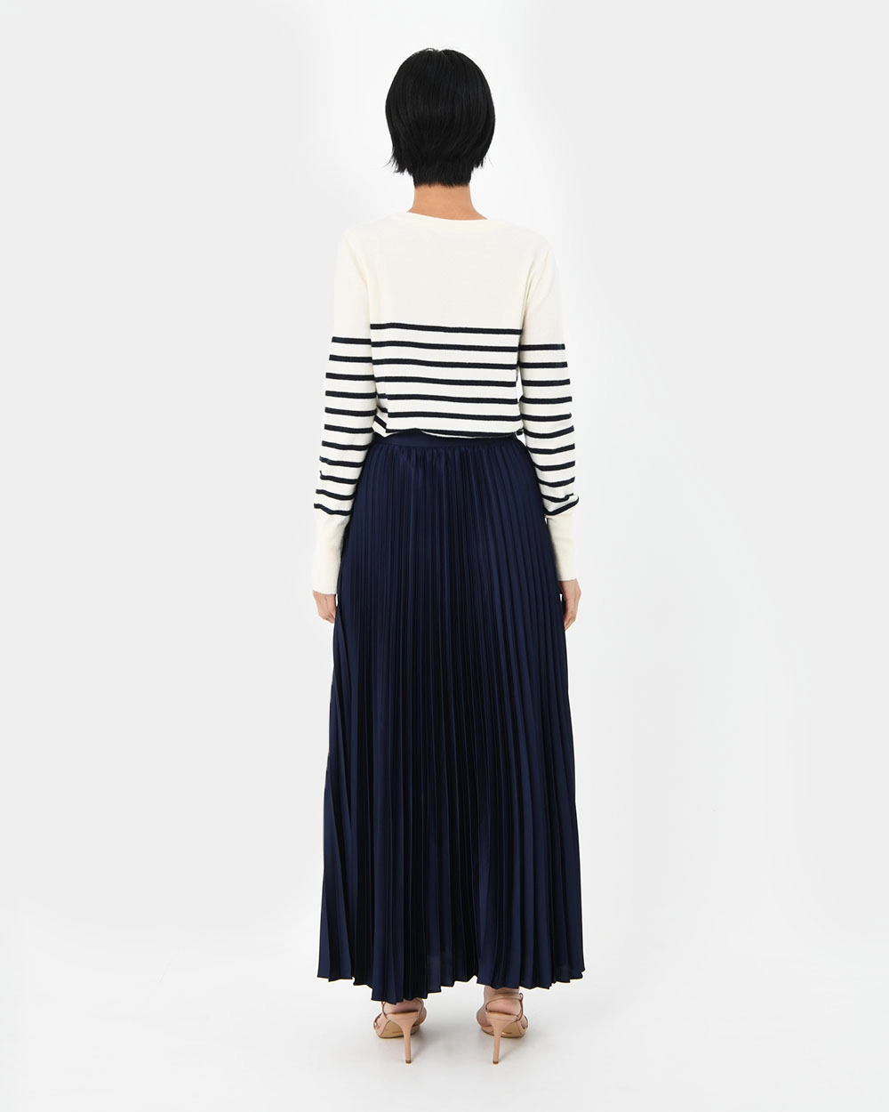 Zyla Satin Pleated Skirt