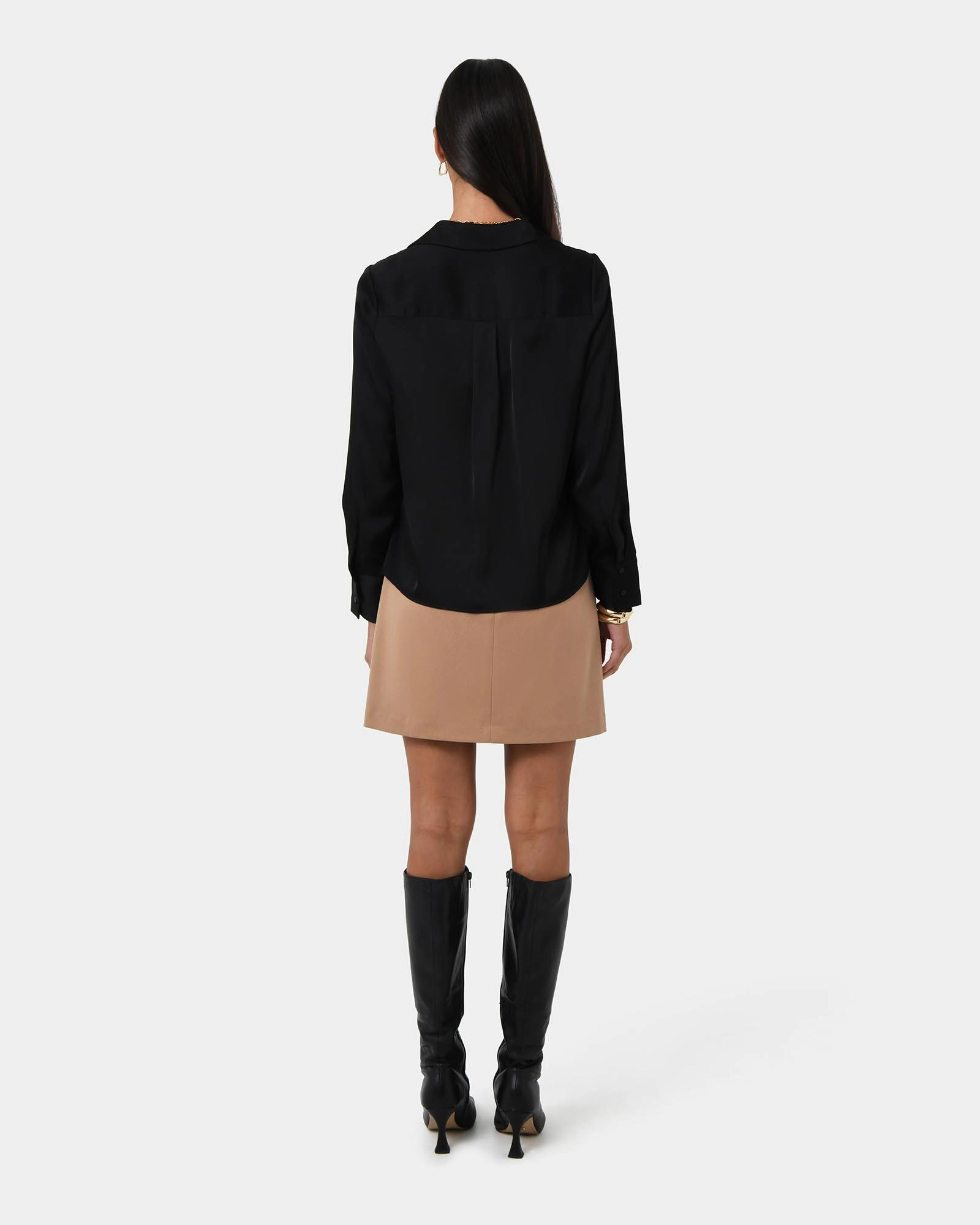 Lila Vneck Satin Blouse 