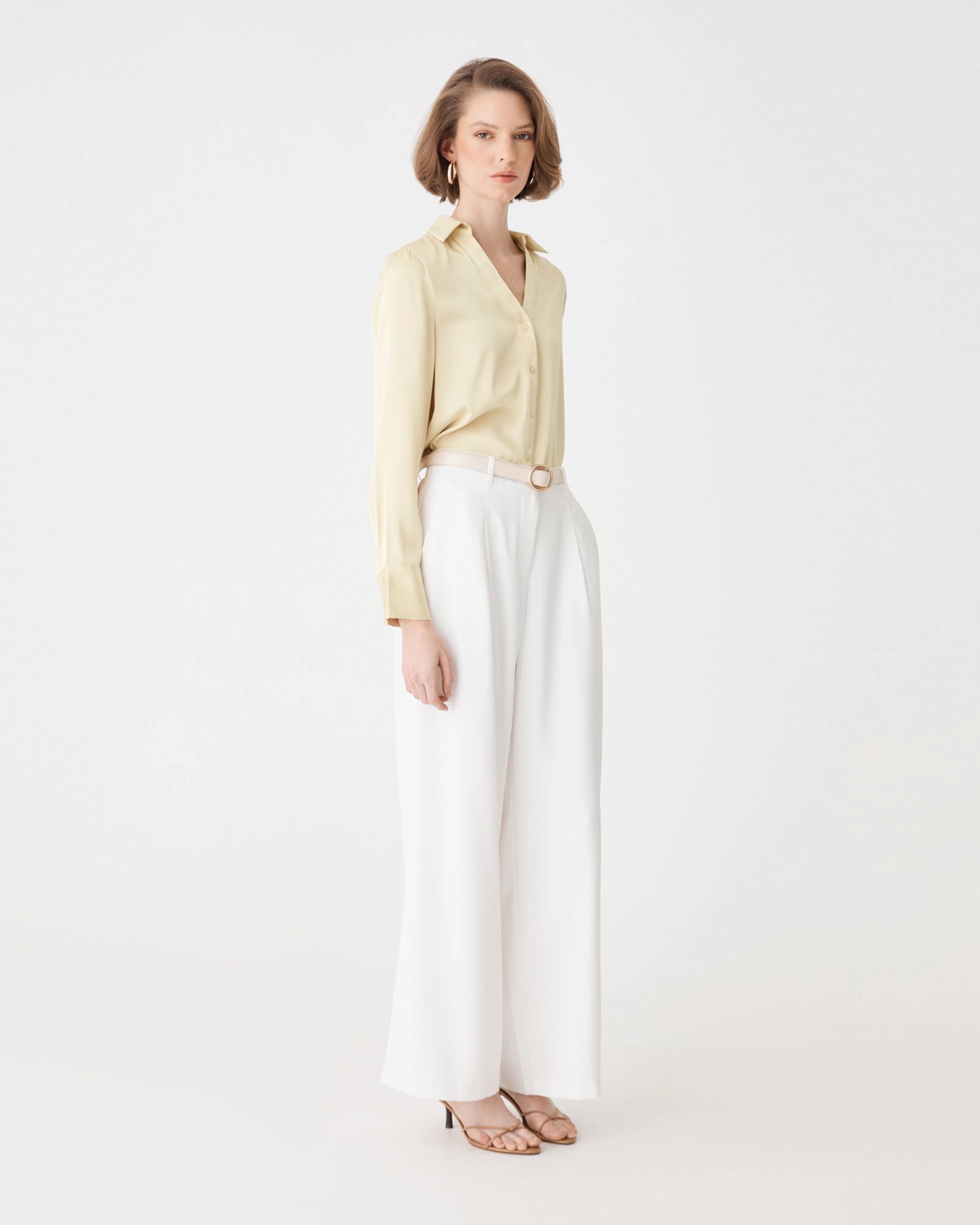 Lila V-neck Satin Blouse