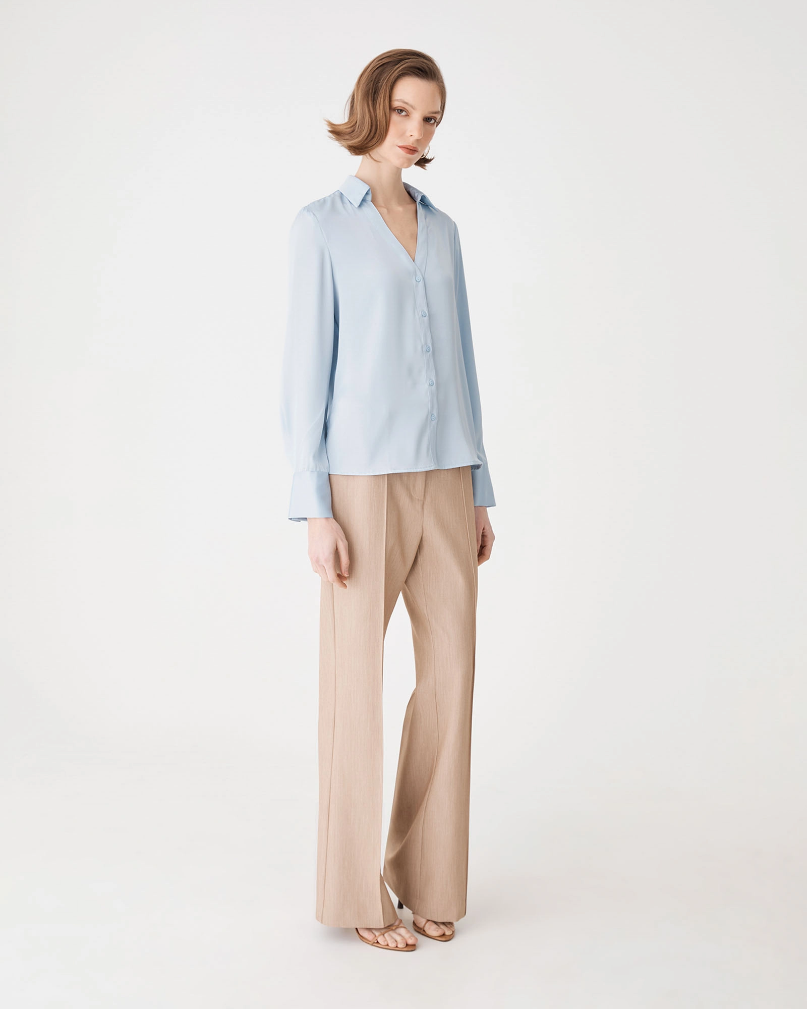 Lila V-neck Satin Blouse