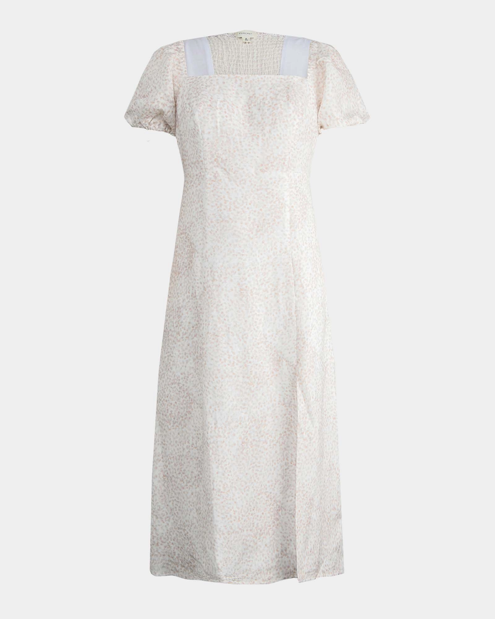 Hazy Linen Puff Sleeve Dress 