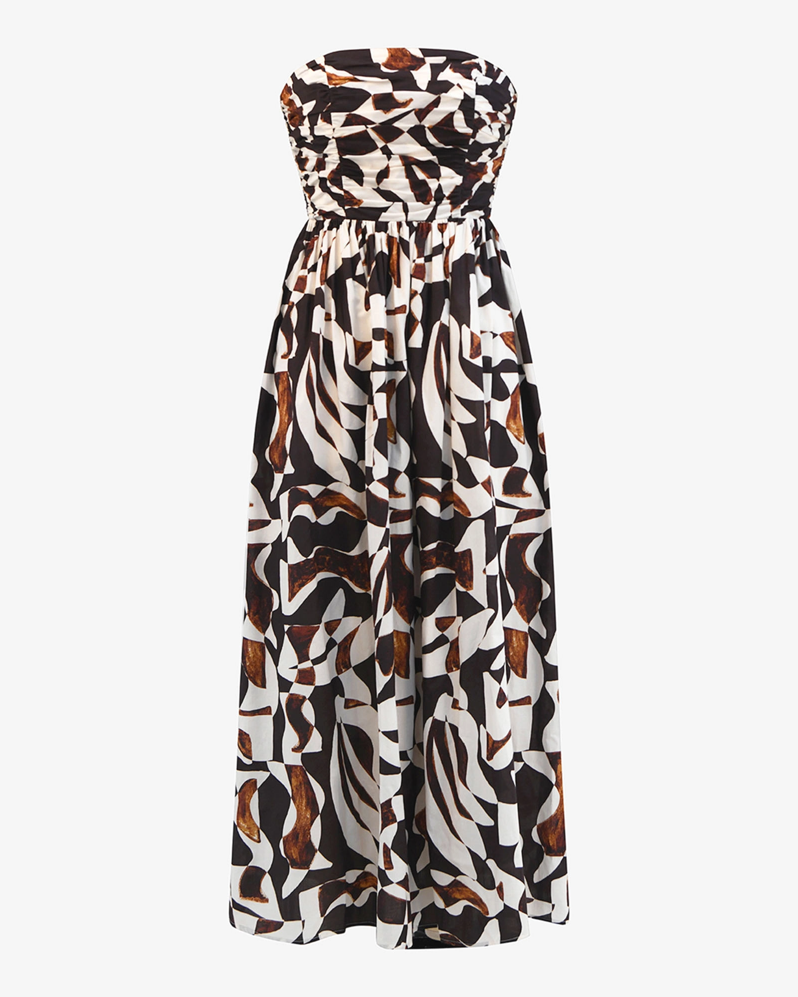 Hazel Printed Strapless Dress