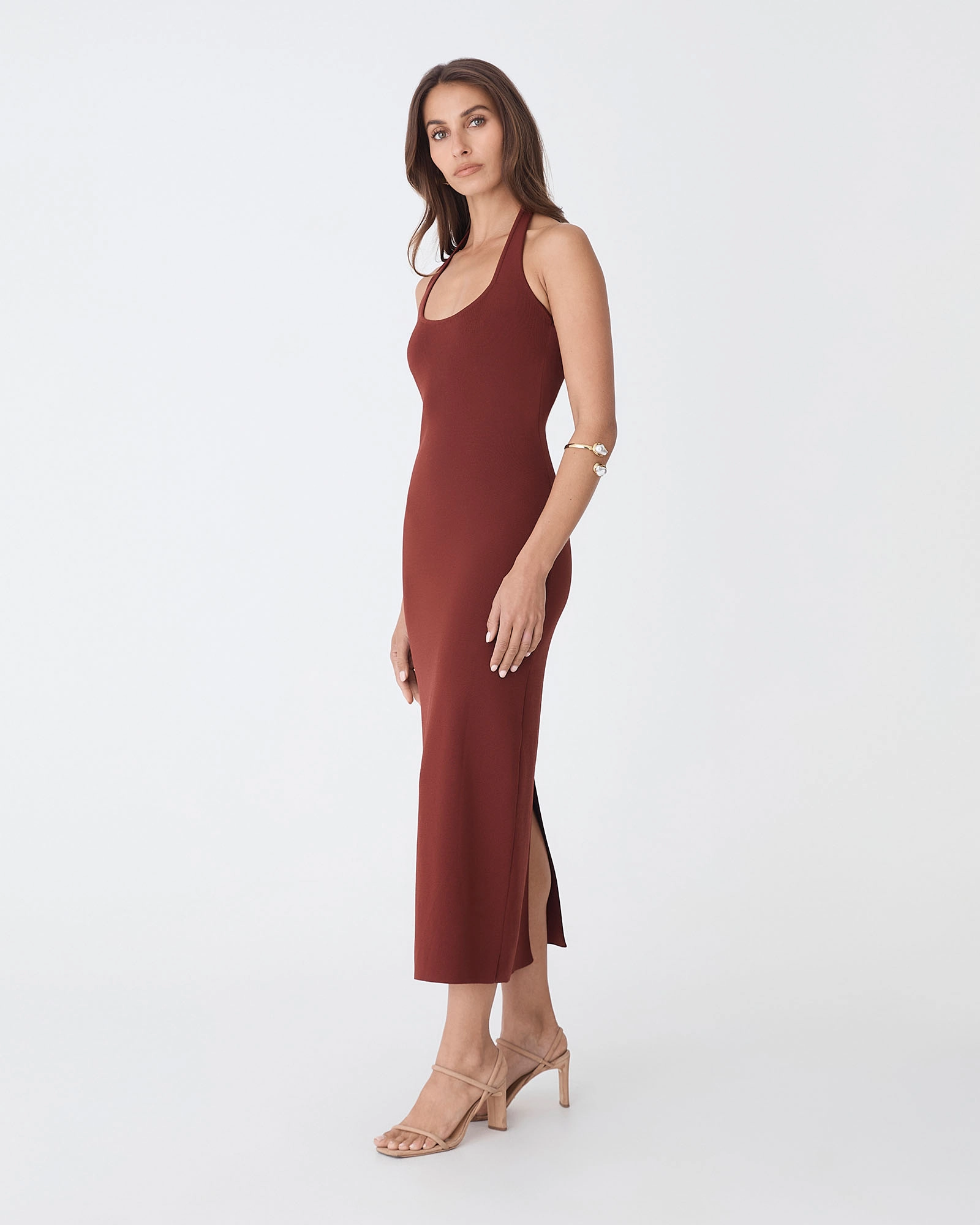 Jolin Halter Neck Rib Dress