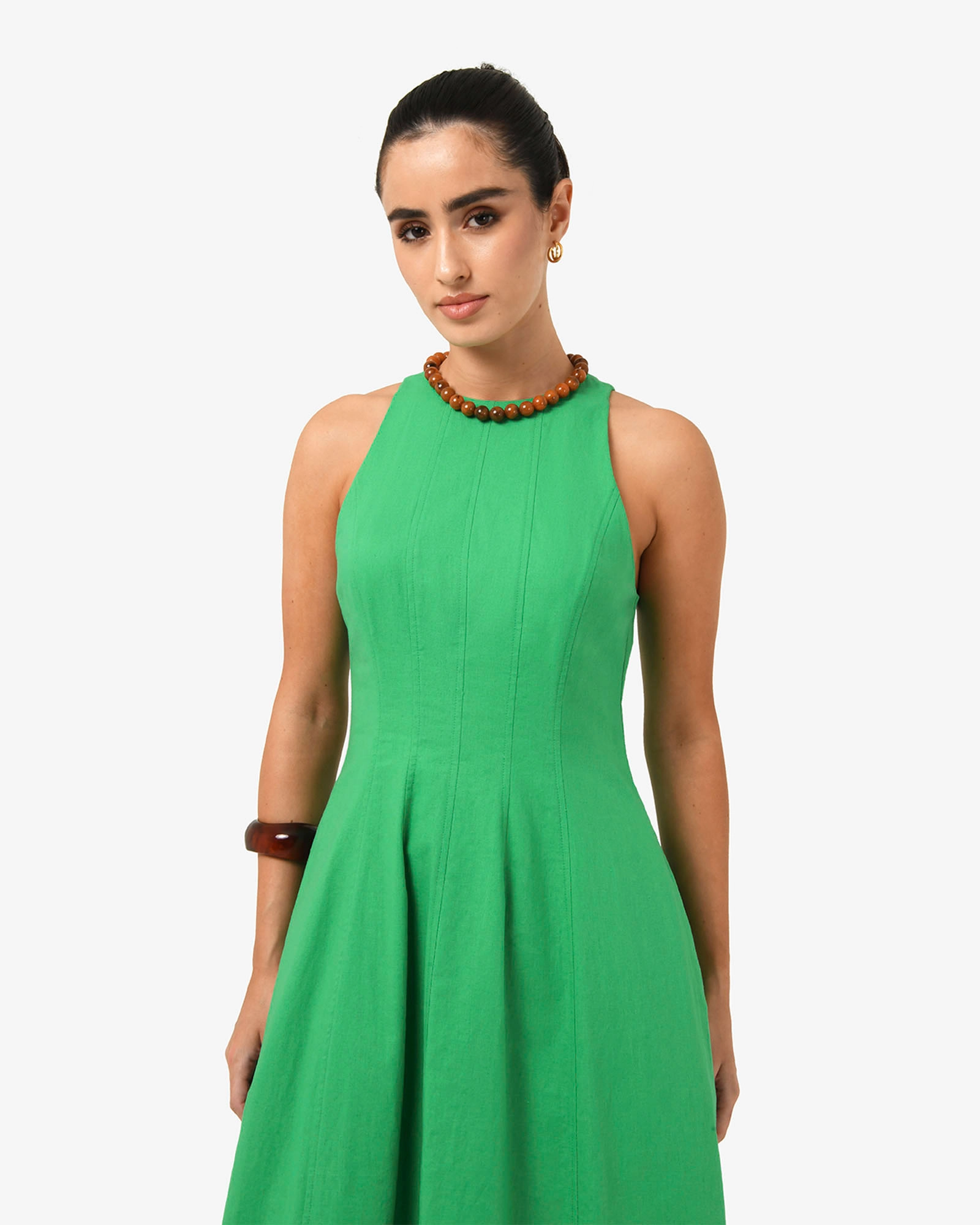 Tory Linen Blend Panel Dress