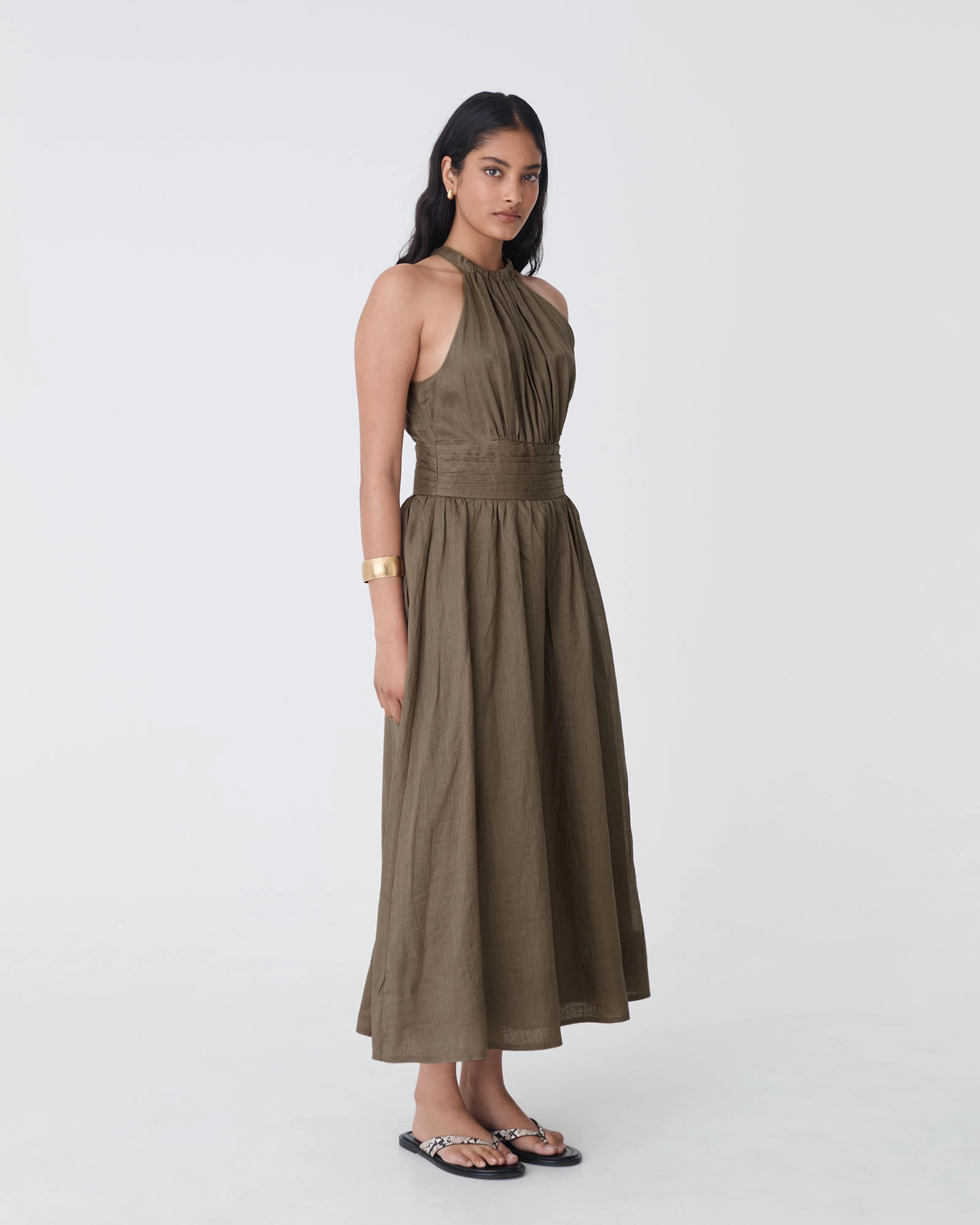 Miami Gathered Neck Hemp Dress