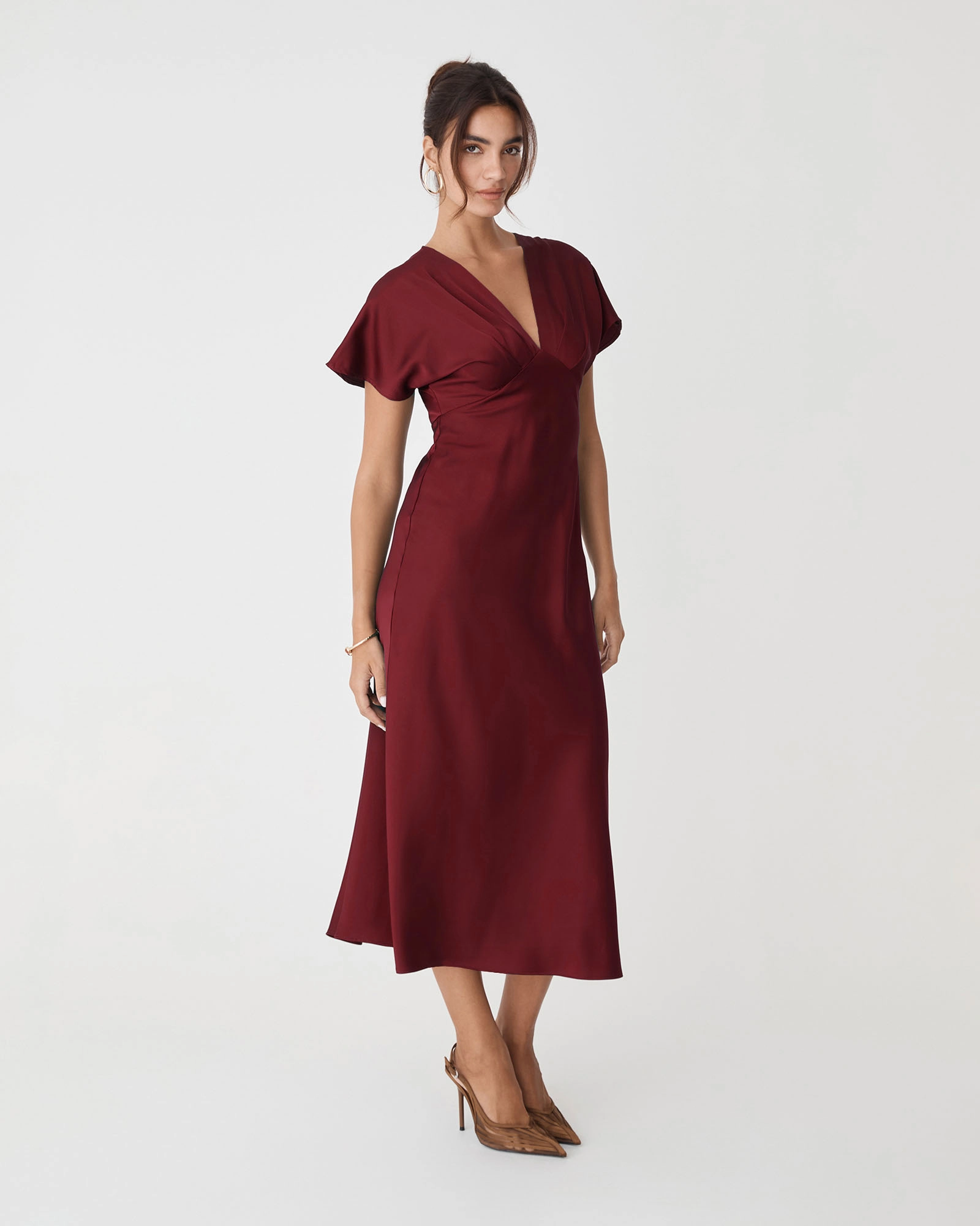 Catalina V-neck Satin Dress