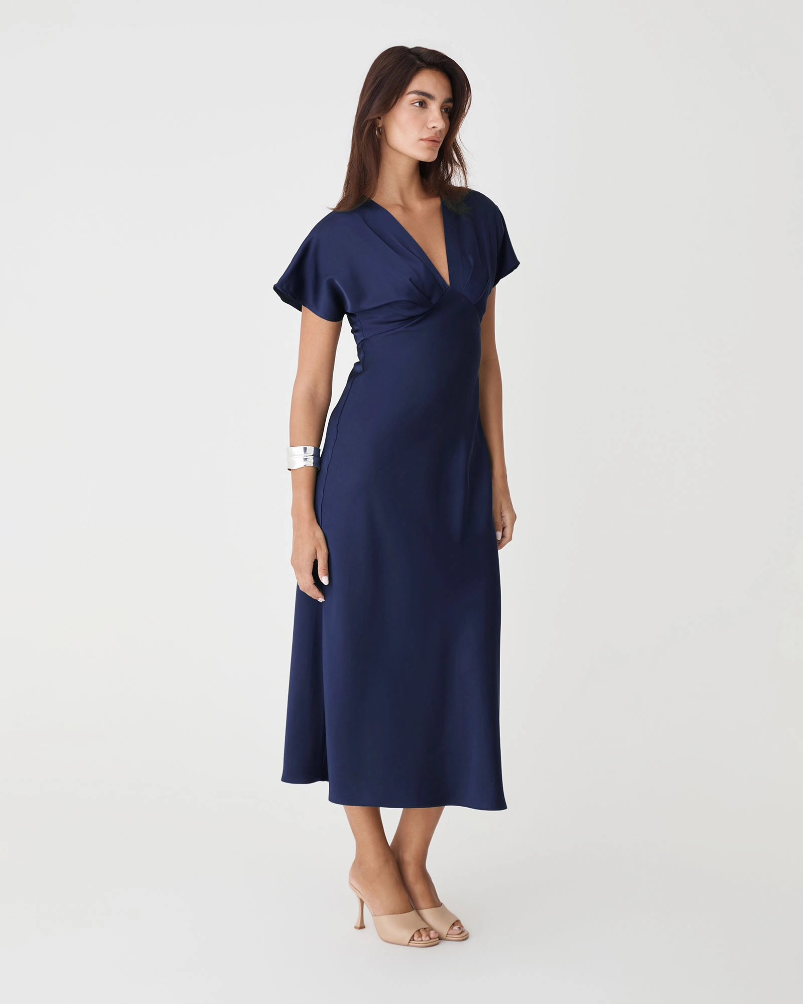 Catalina V-neck Satin Dress