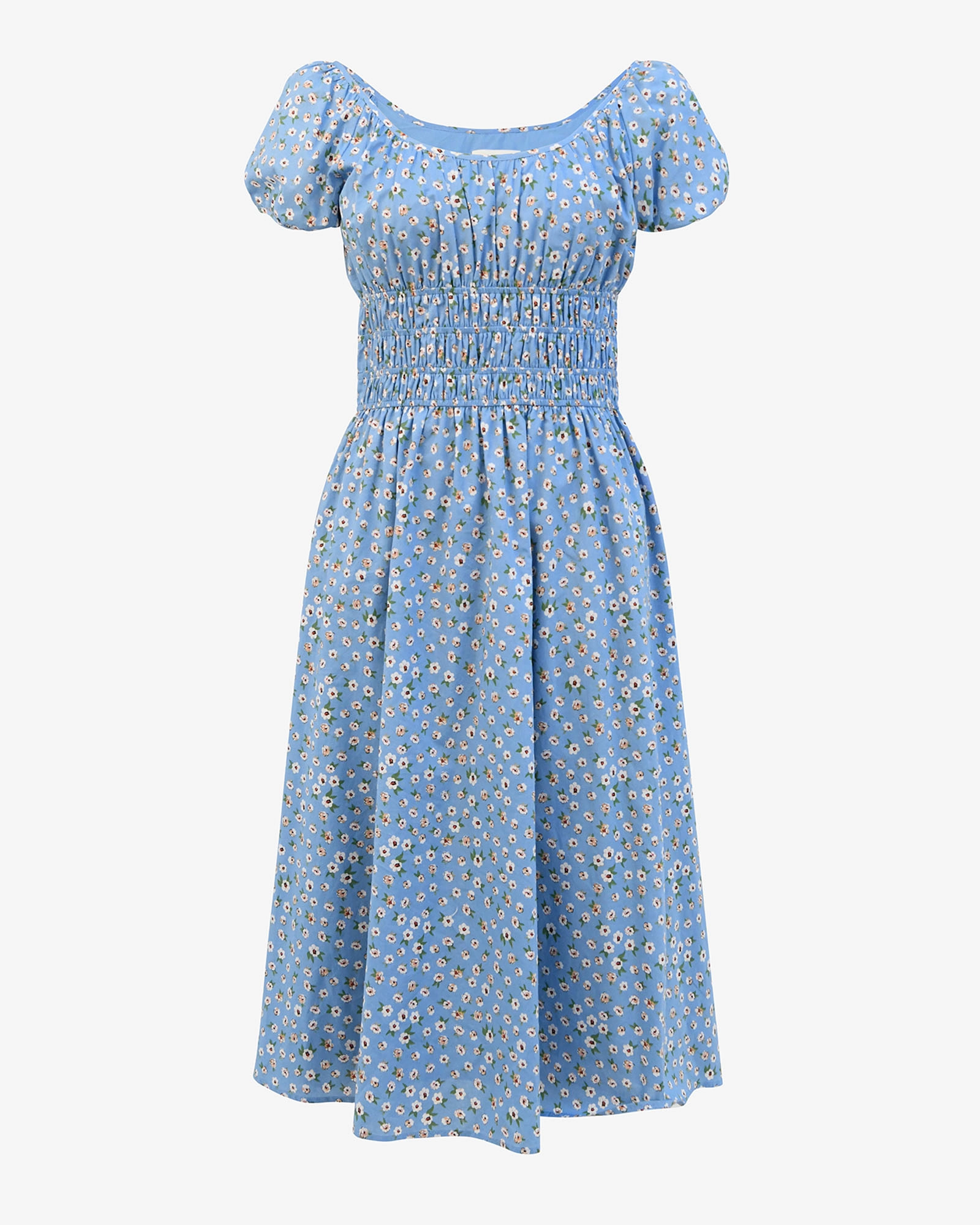 Alisa Shirred Midi Dress