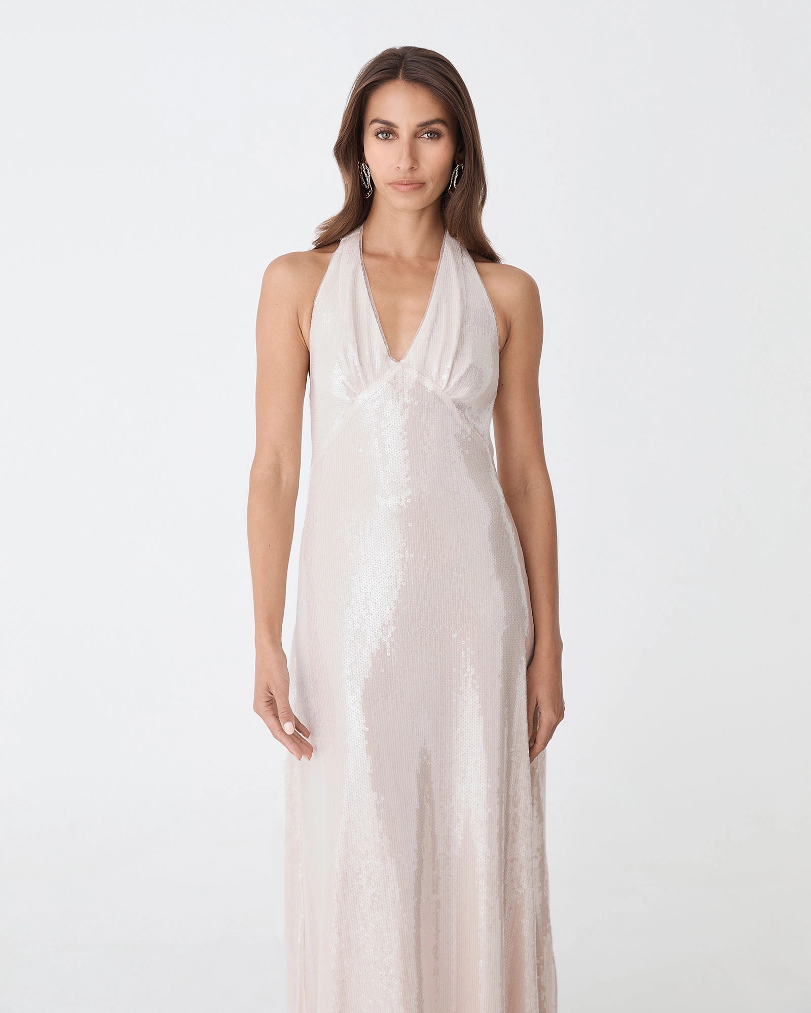 Ariana Sequin Halter Dress