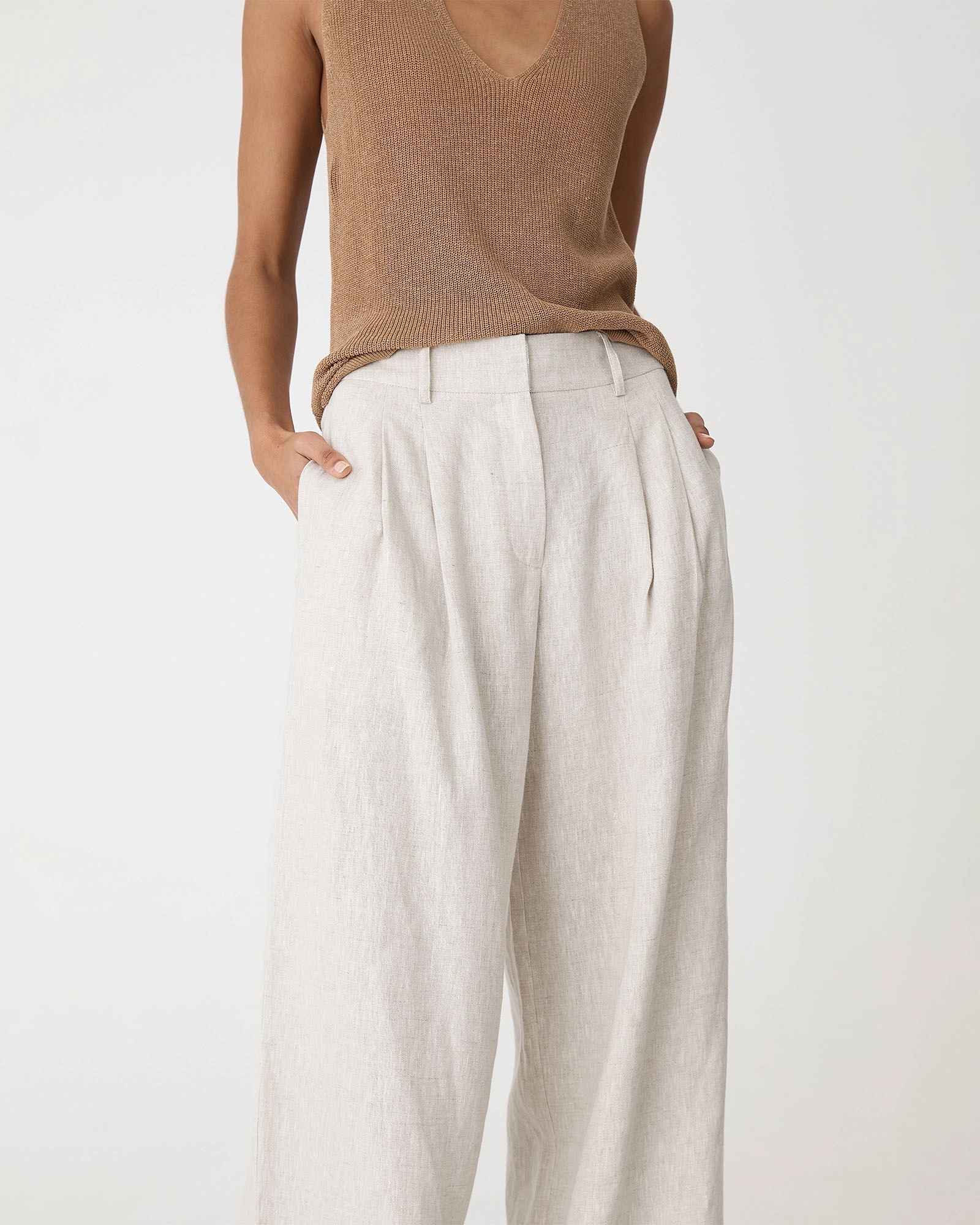 Ami Wide Leg Linen Pants