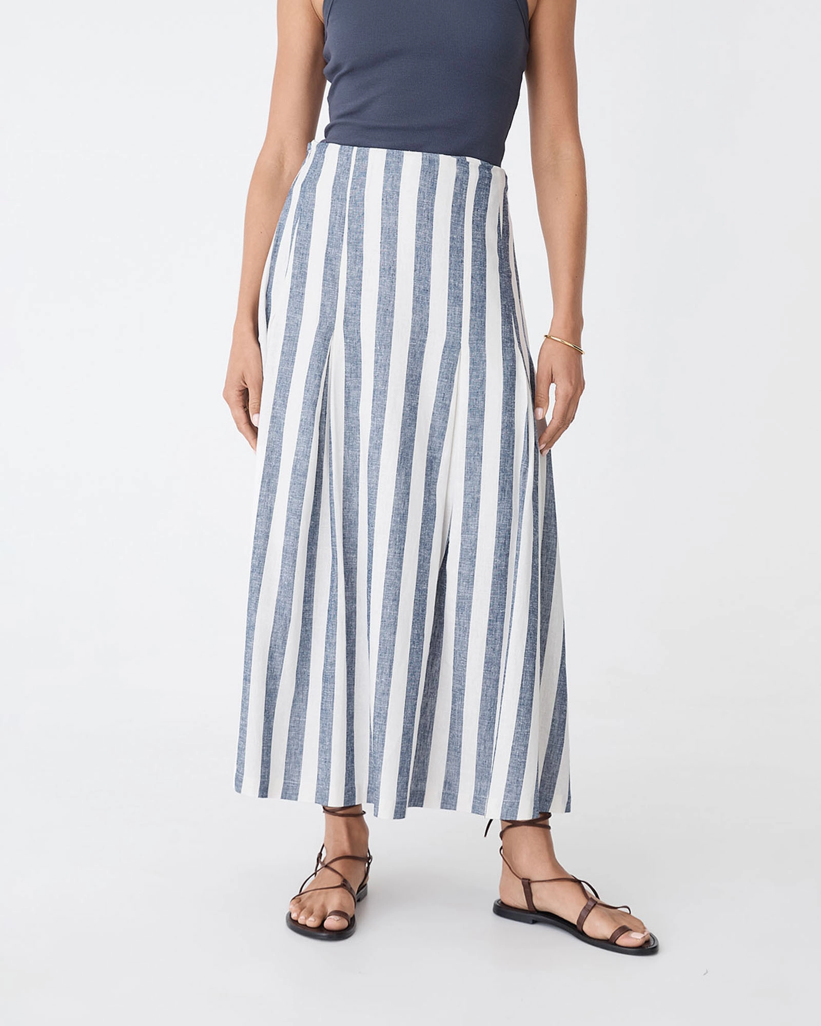 Ikaria Linen Blend Midi Skirt