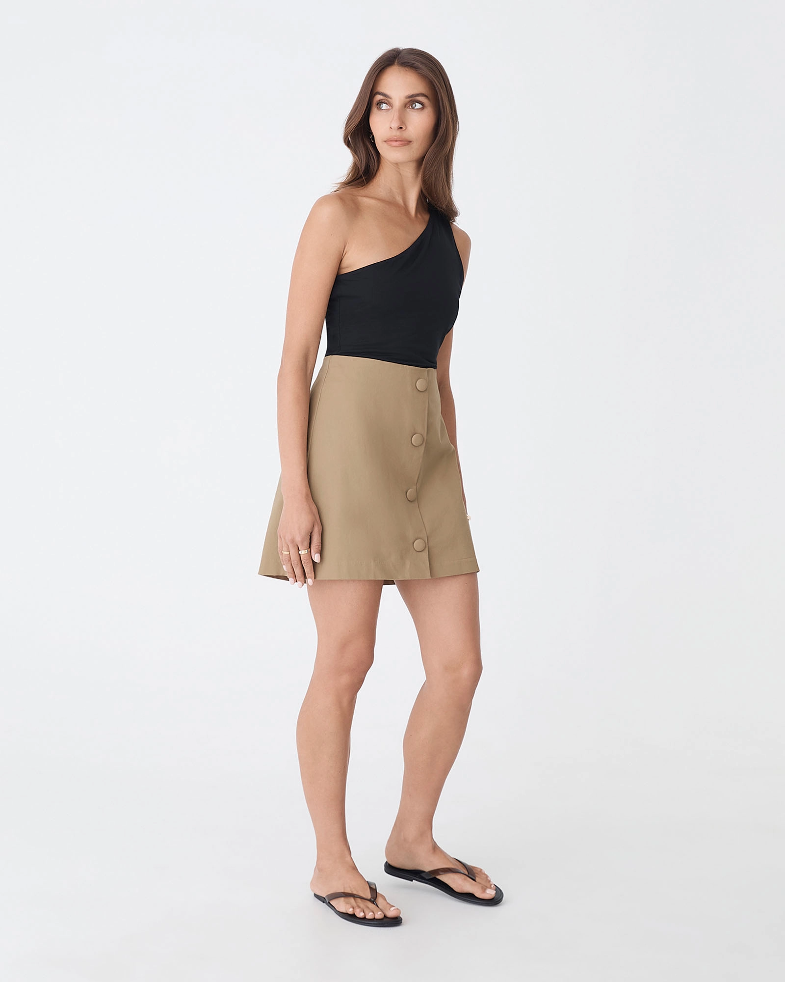 Winnie A-line Button Skirt