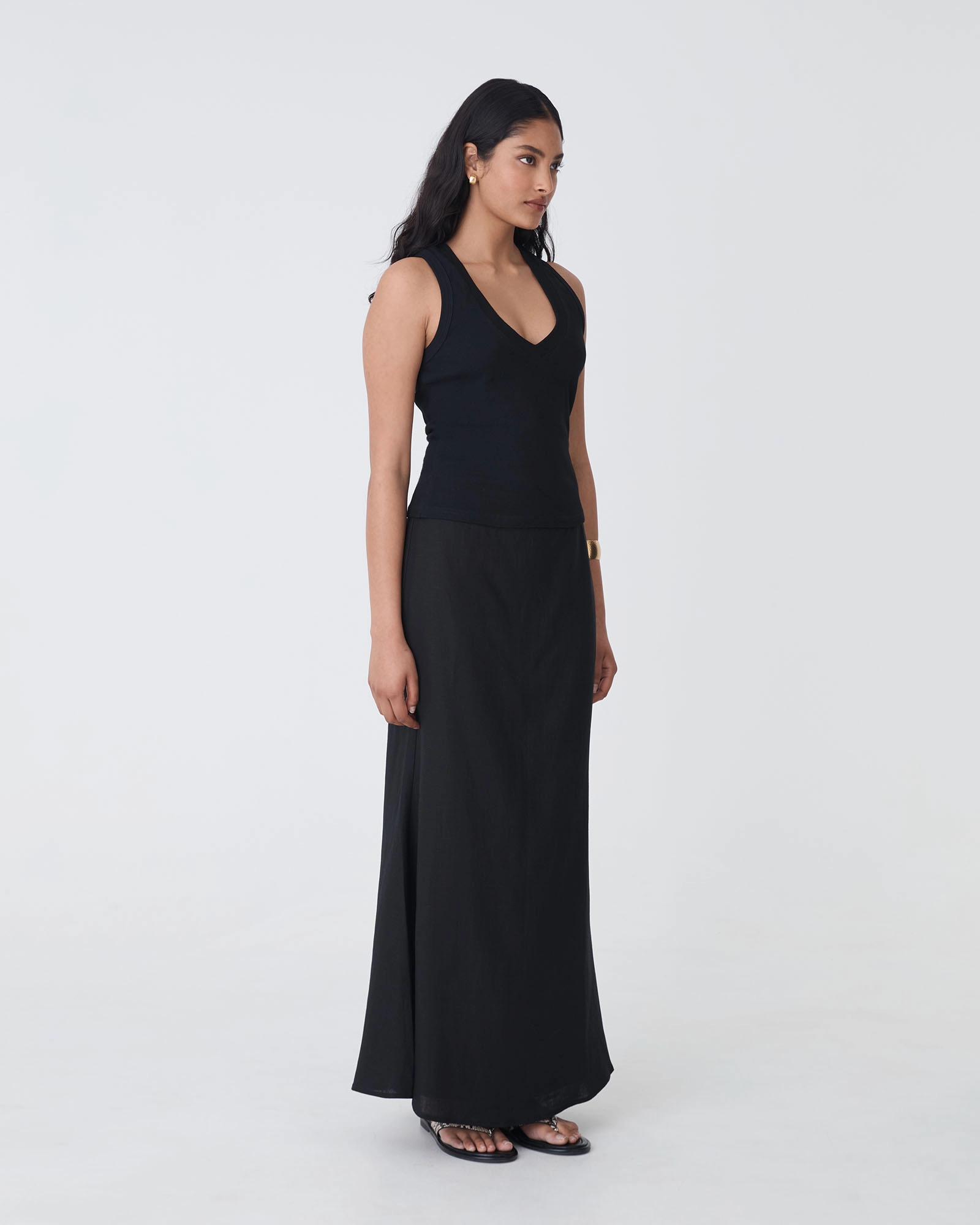 Amelia Linen Blend Maxi Skirt