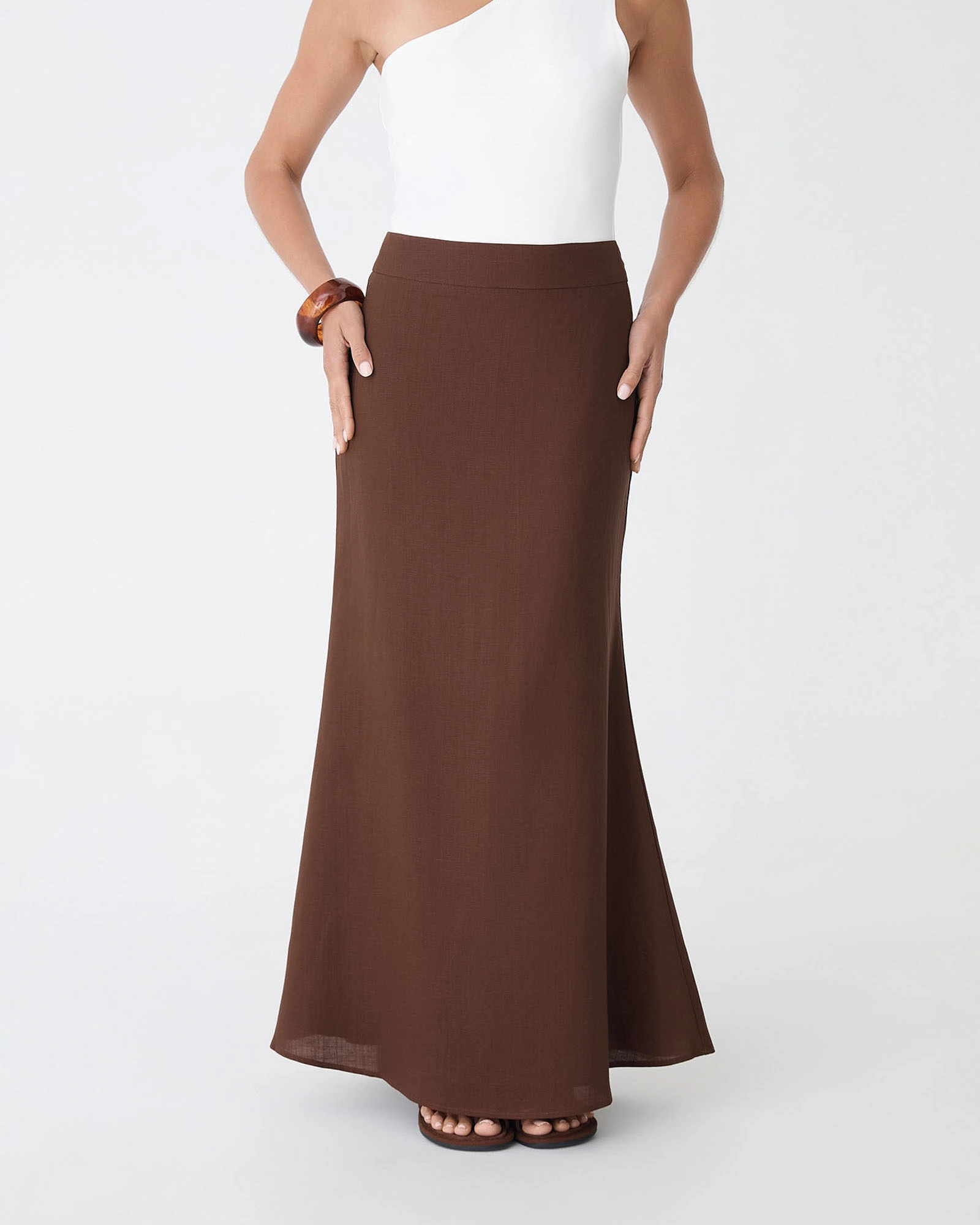 Amelia Linen Blend Maxi Skirt