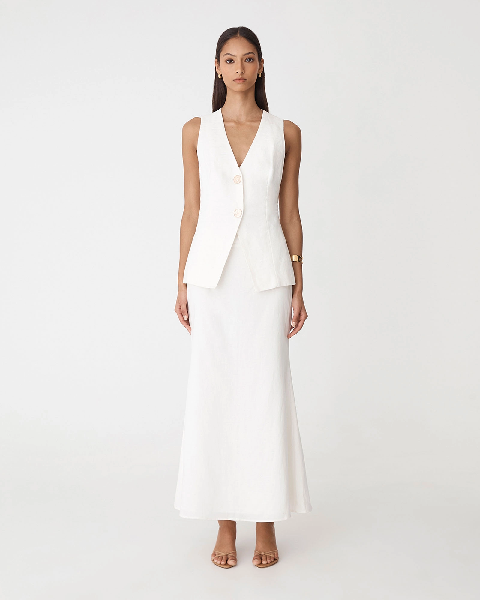 Amelia Linen Blend Maxi Skirt