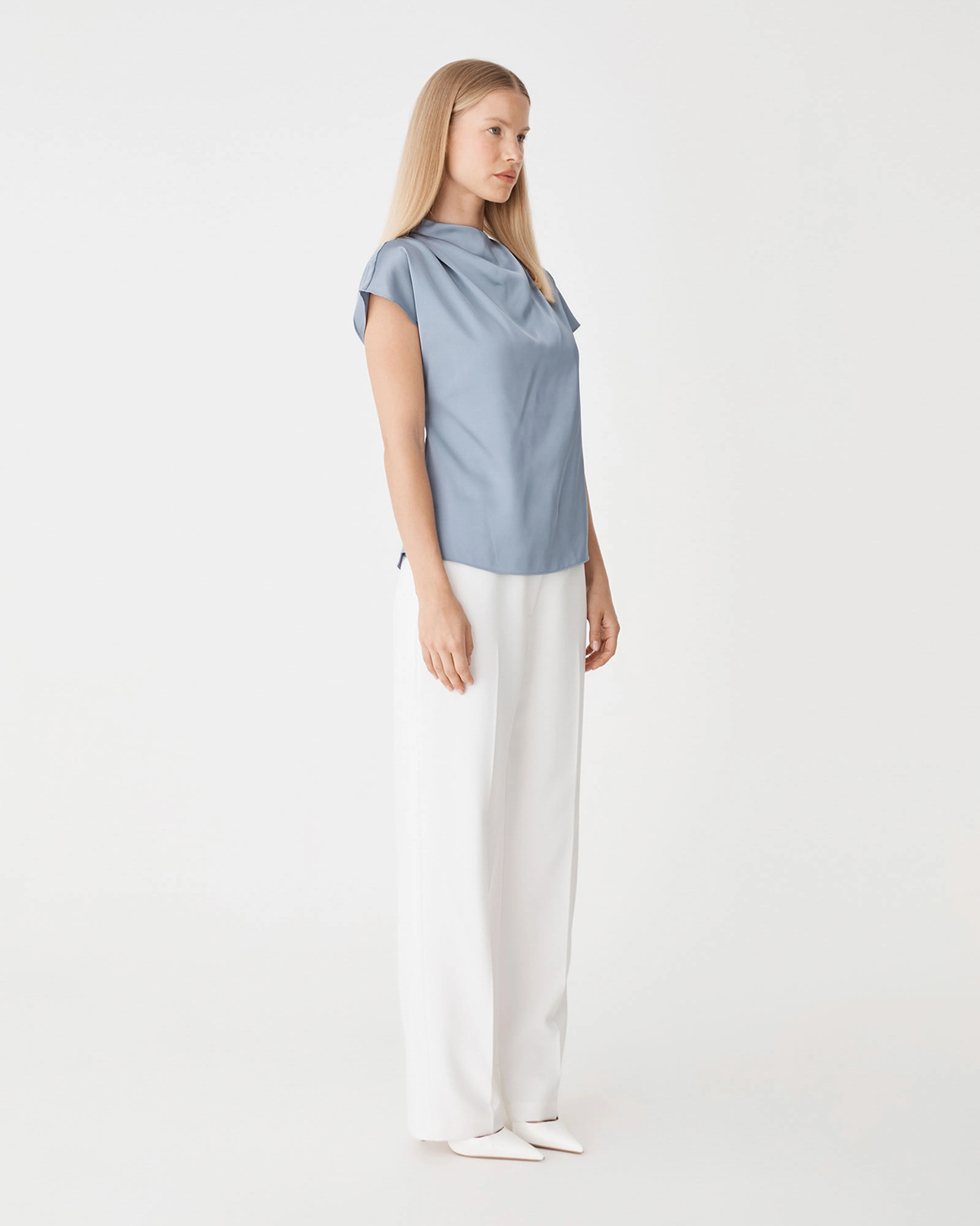 Zafina Pleated Draped Top