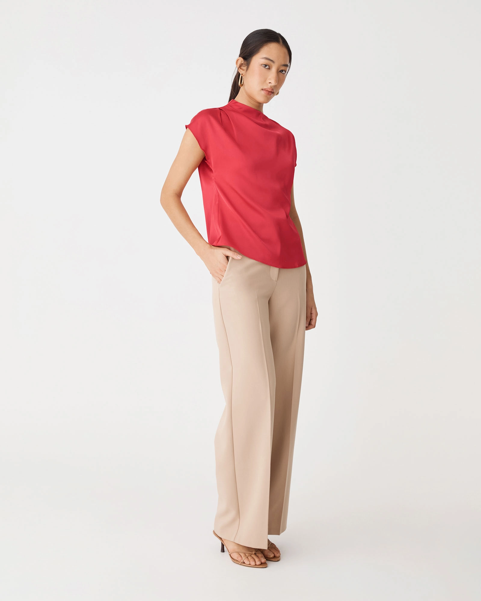 Zafina Pleated Draped Top