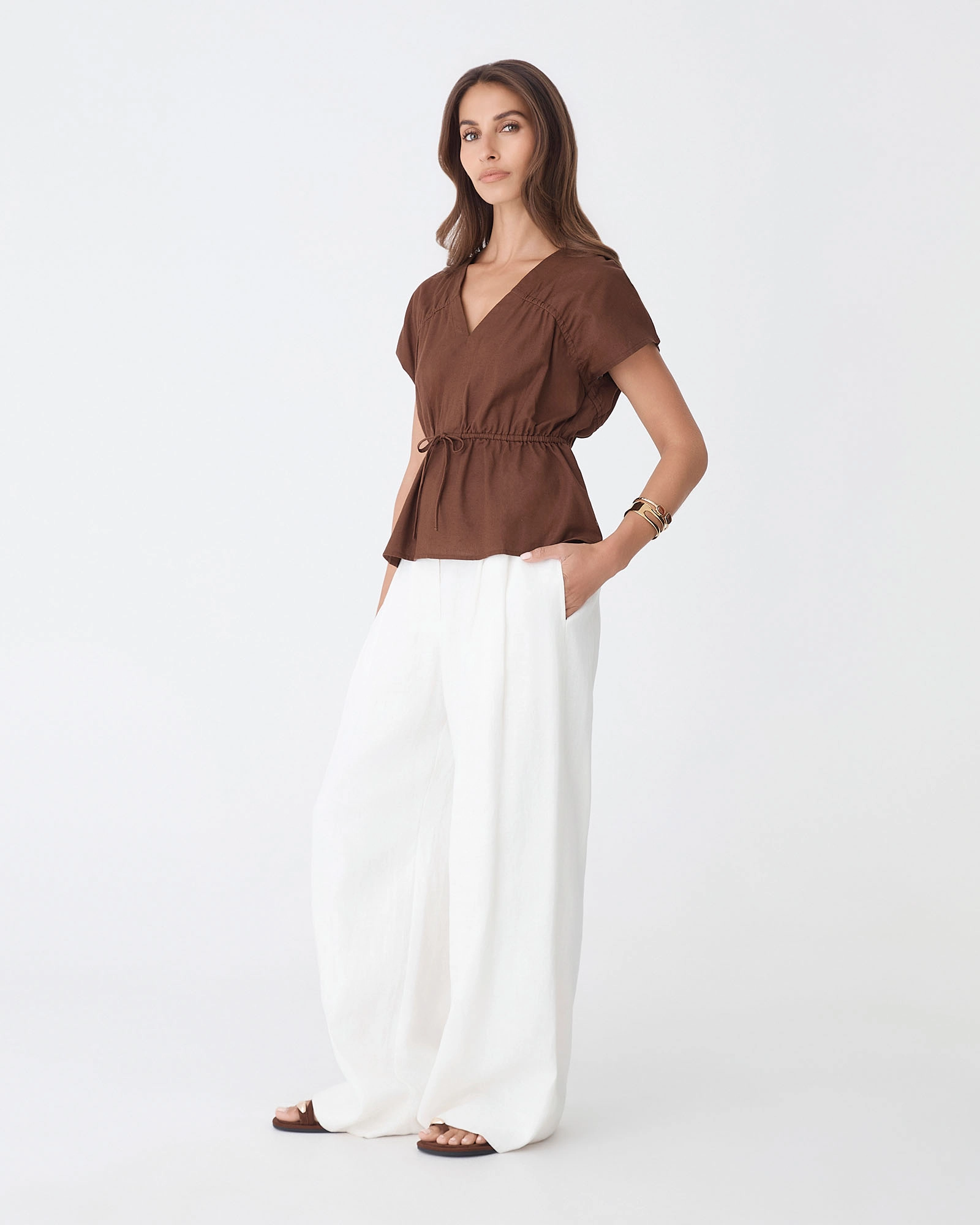 Bronte Cotton Drawstring Top 