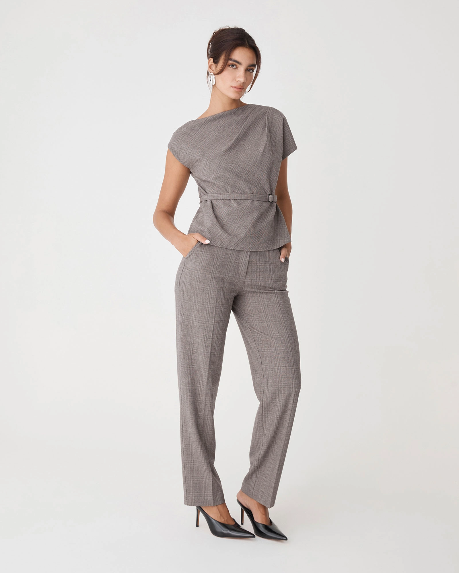 Loretta Pleat Belted Top