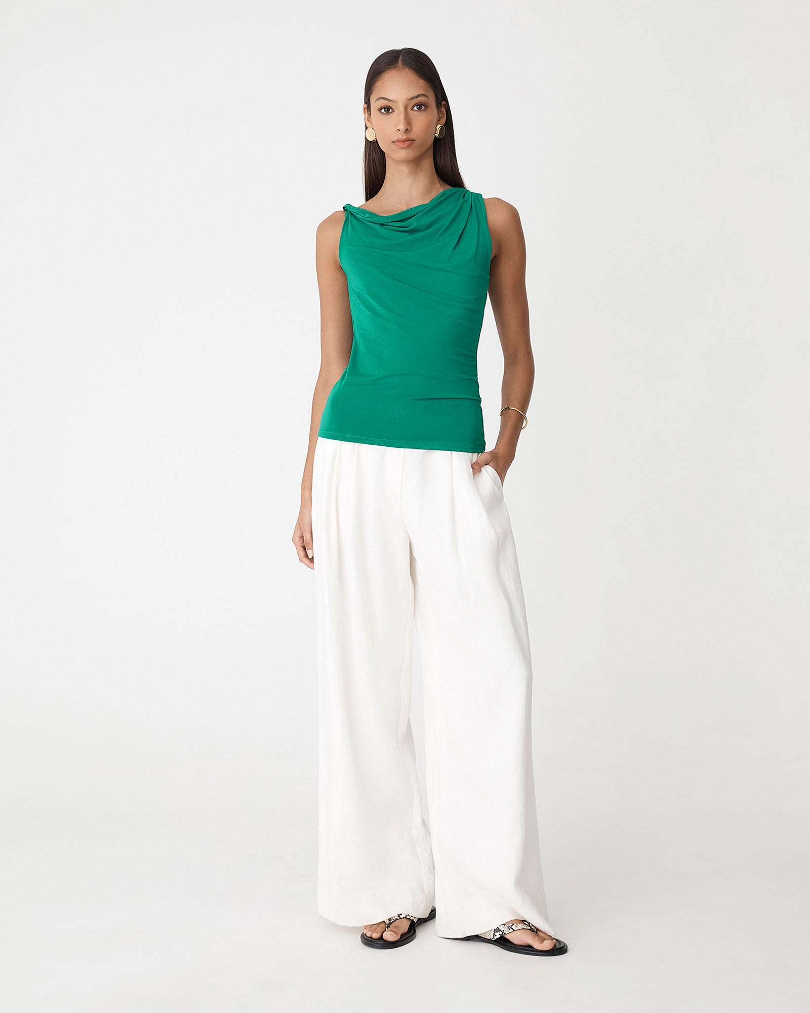 Cici Bamboo Twist Shoulder Top