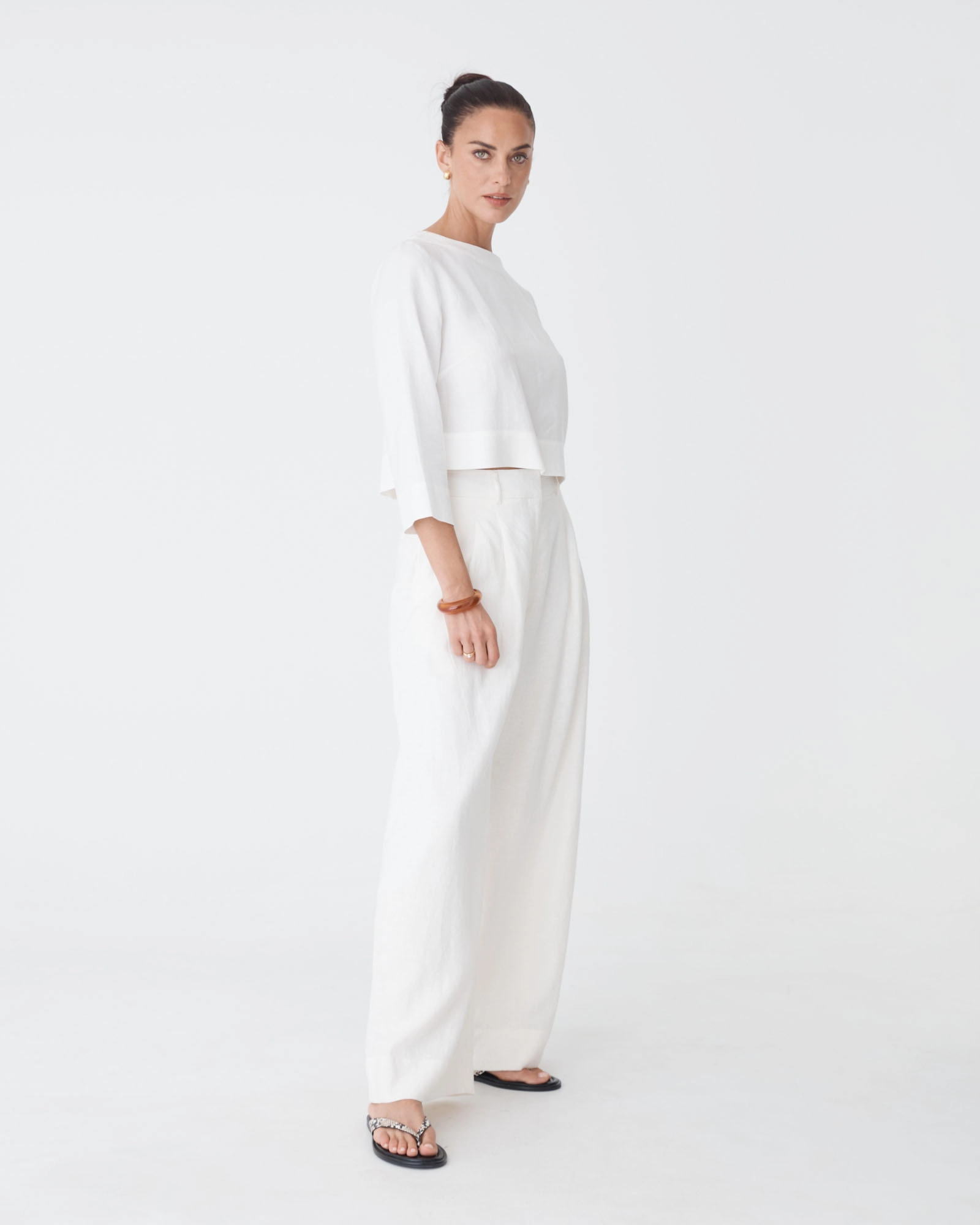 Emma Button Back Linen Top