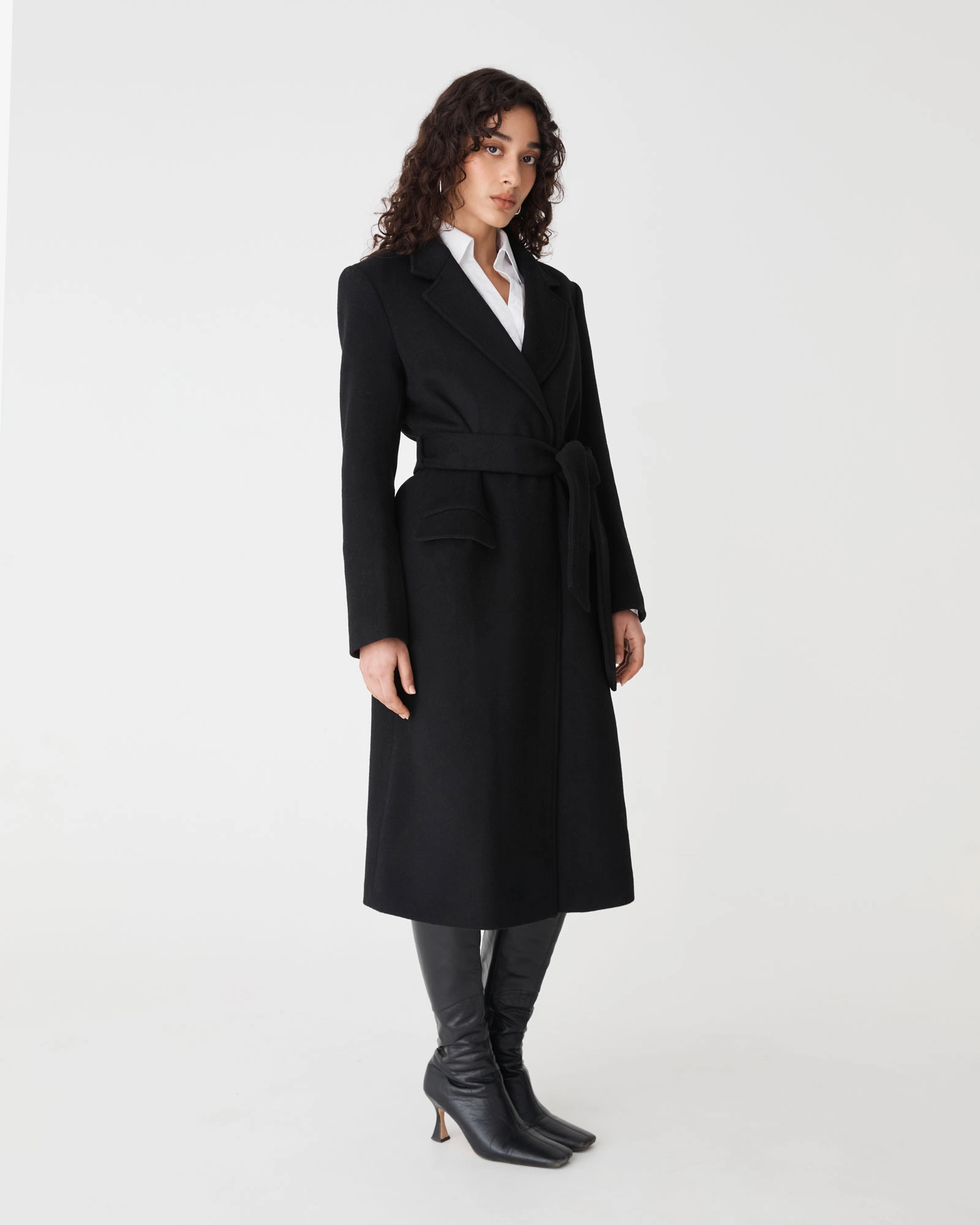 Orla Wool Blend Tie Waist Coat