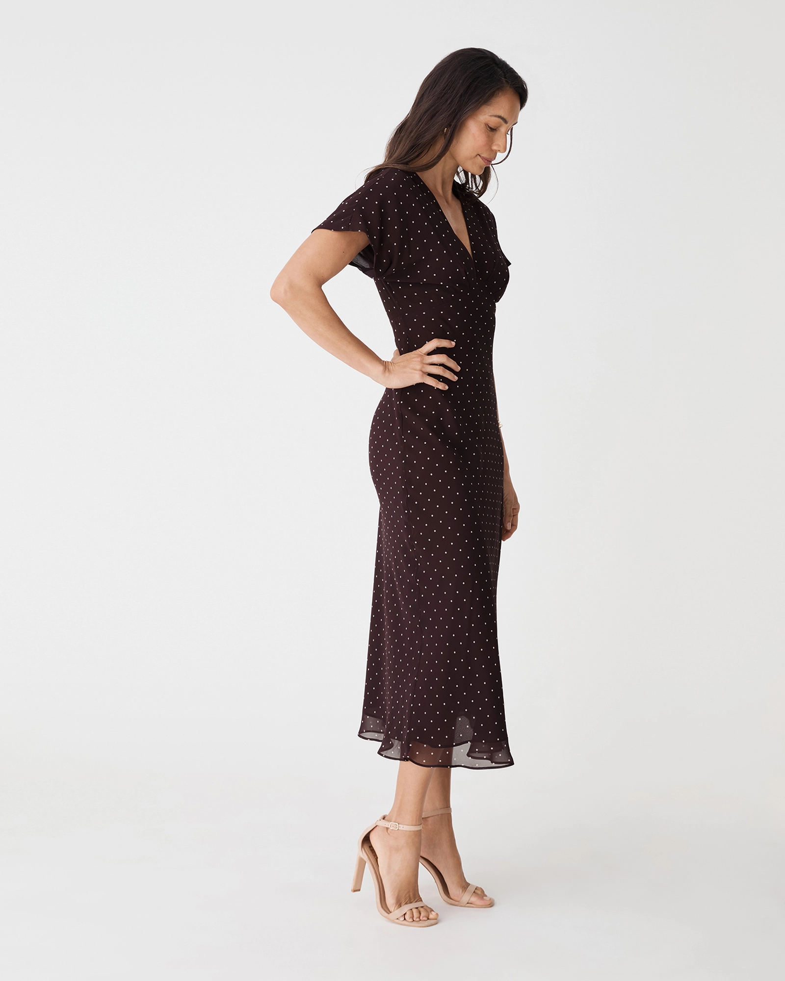 Elise V-neck Bias Dress