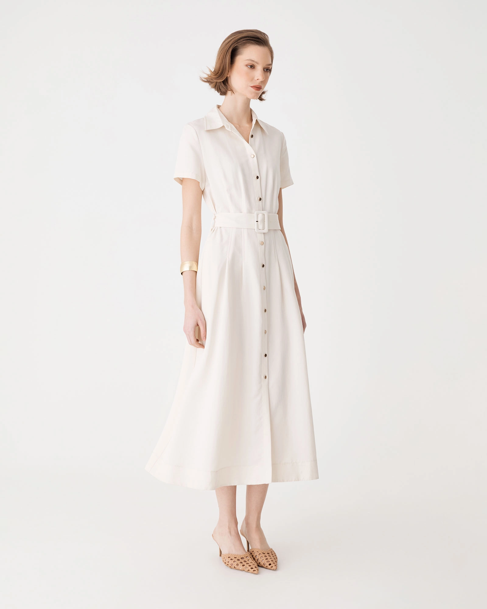 Ebony Tencel Cupro Shirt Dress