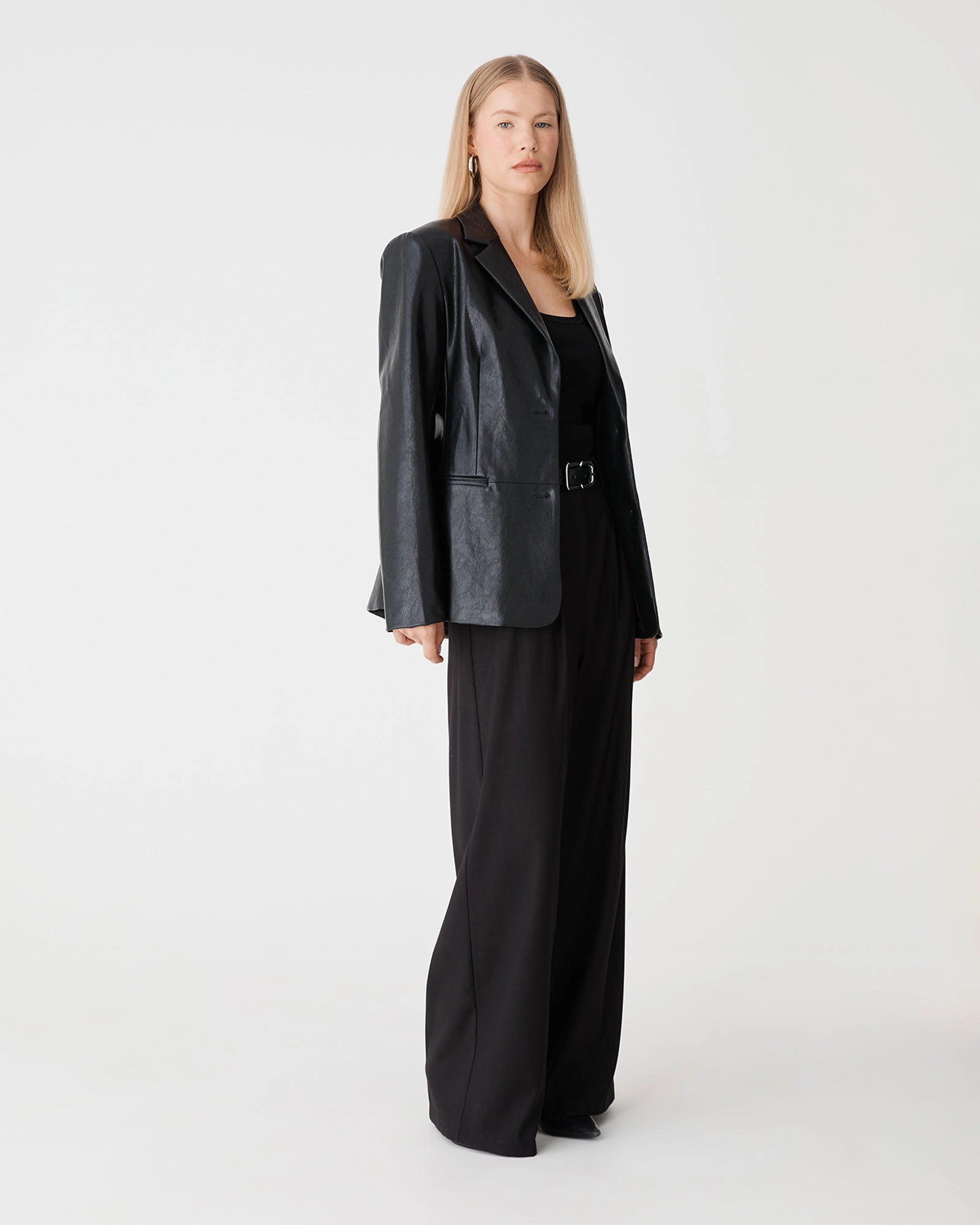 Shay Faux Leather Blazer