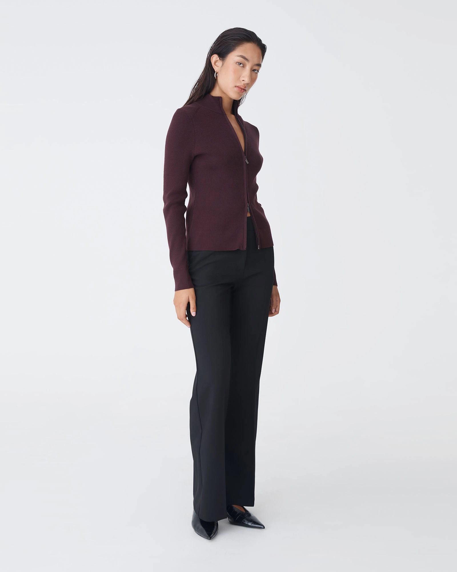 Blake Ribbed Zip Cardigan