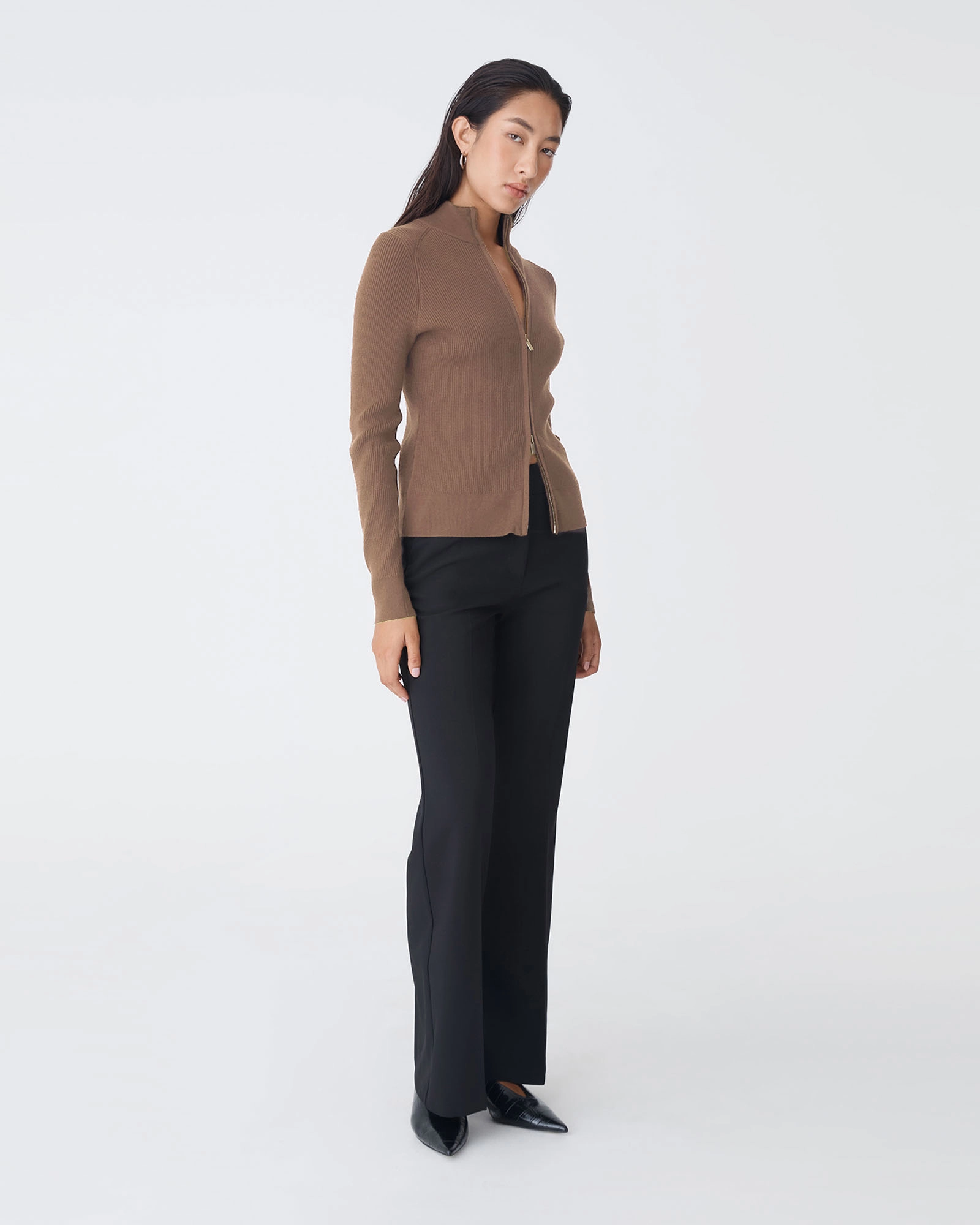 Blake Ribbed Zip Cardigan