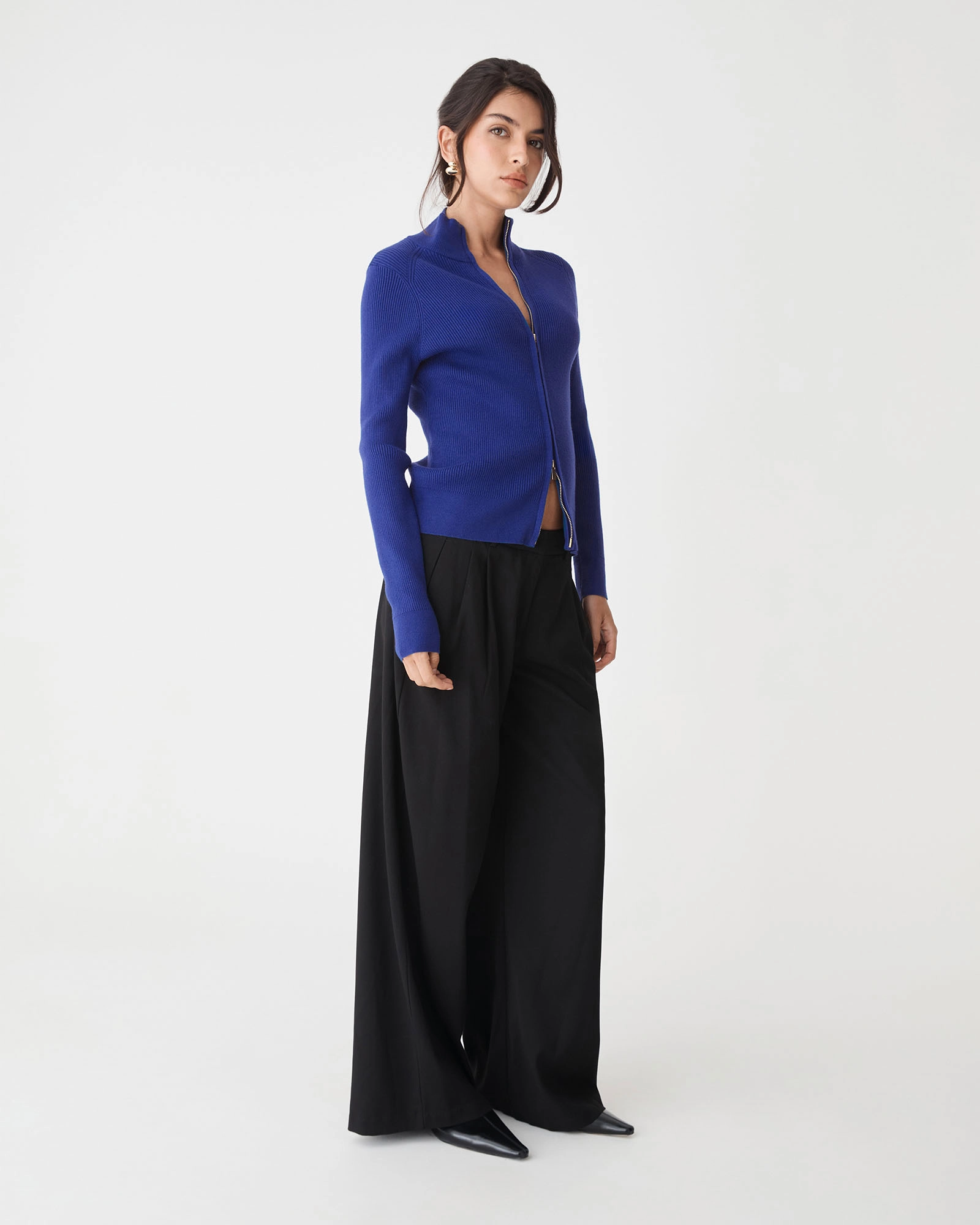 Blake Ribbed Zip Cardigan