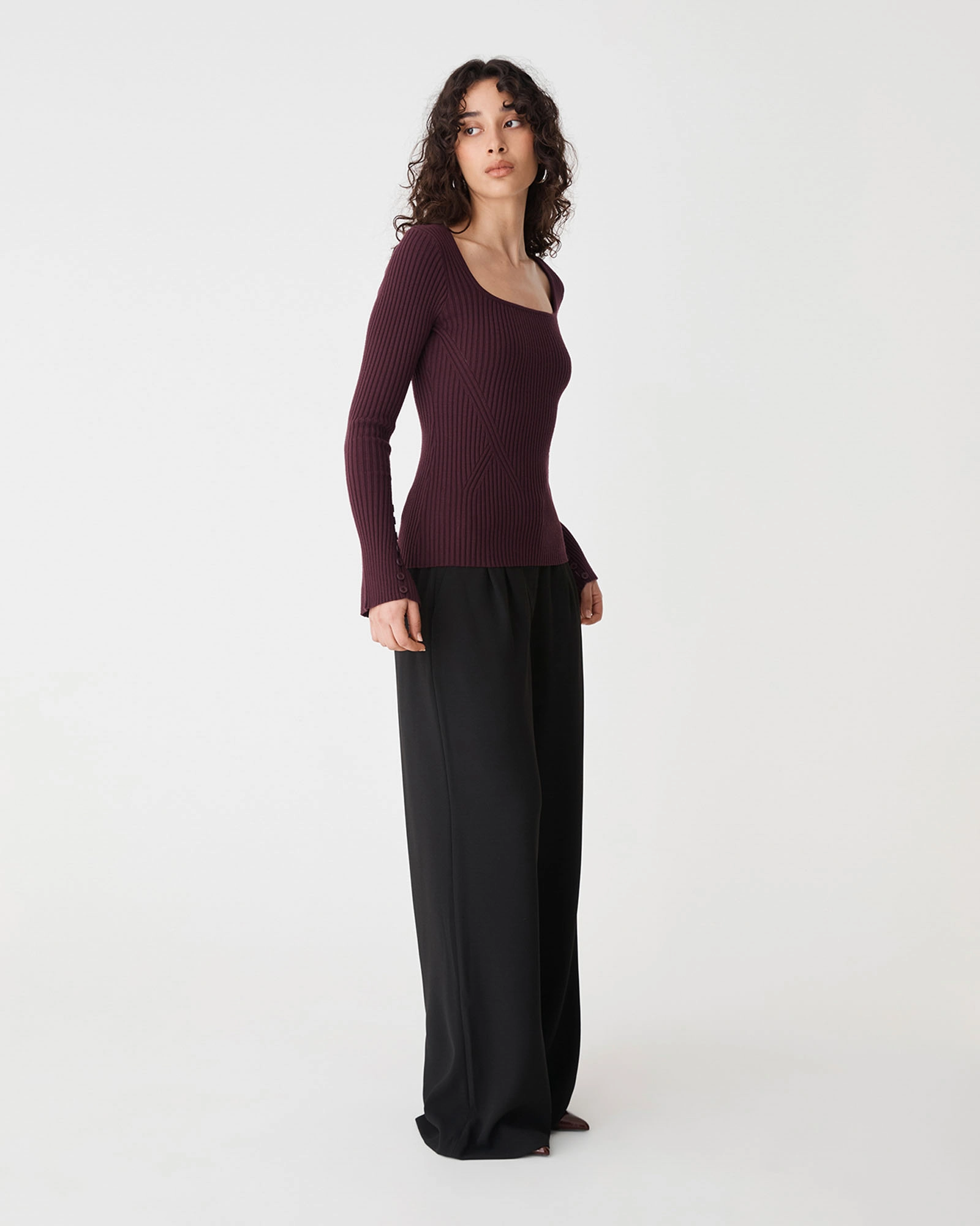Zahlia Square Neck Rib Knit
