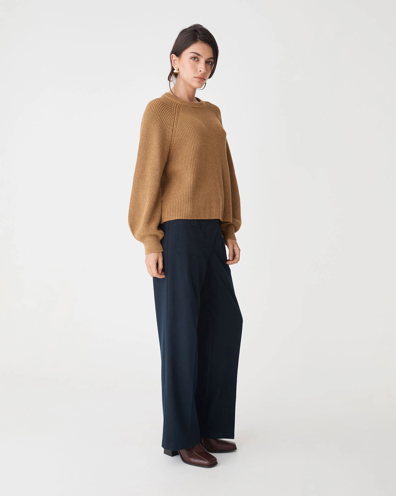 Meg Crew Neck Rib Knit Jumper