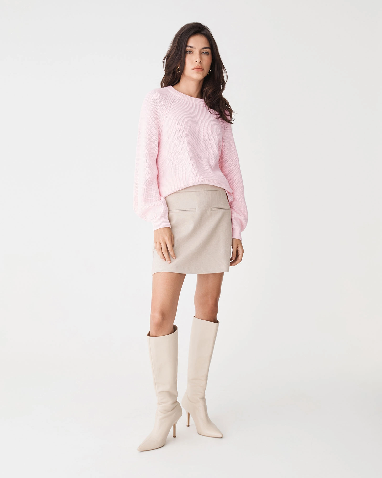 Meg Crew Neck Rib Knit Jumper