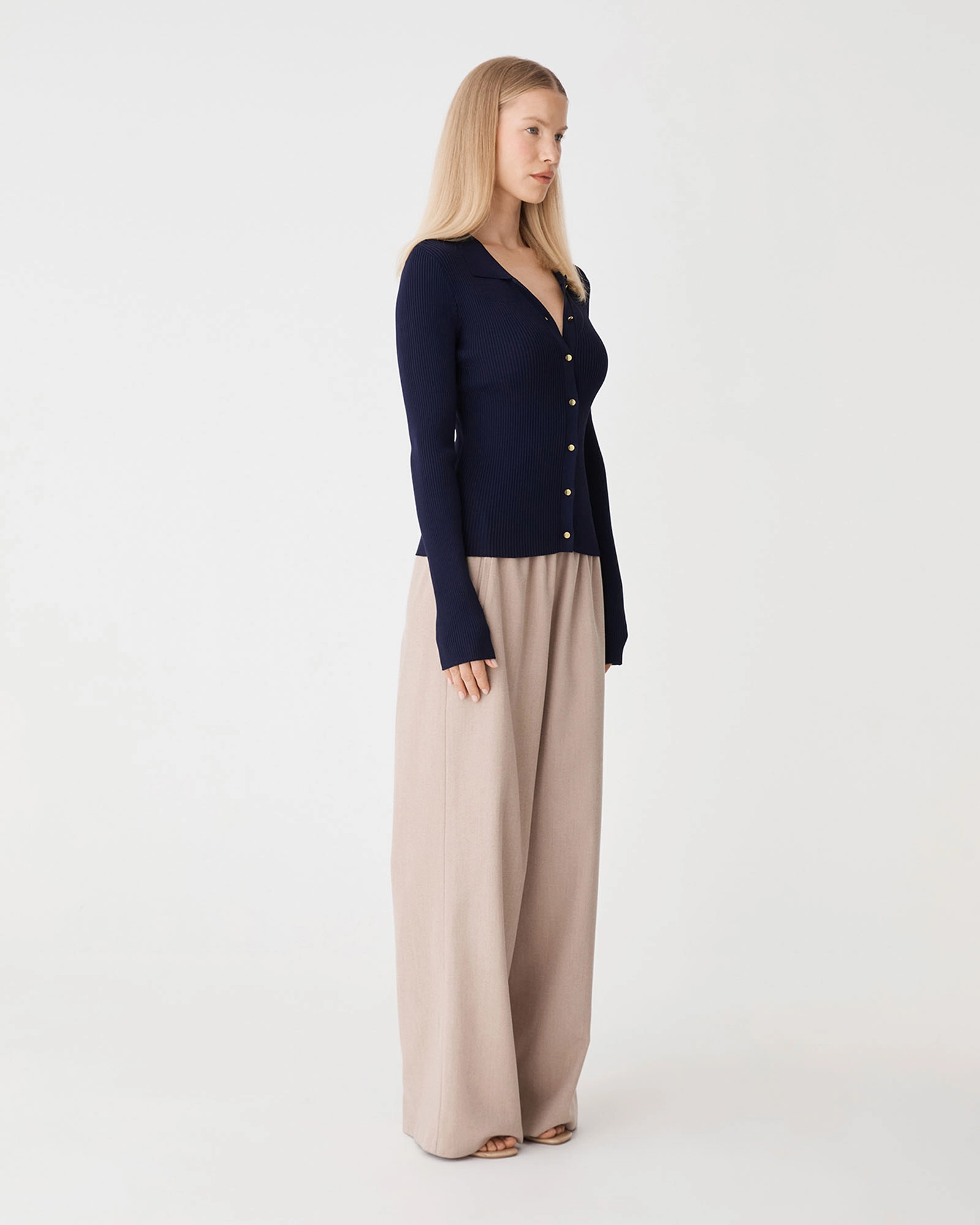 Bristol Collared Rib Cardigan