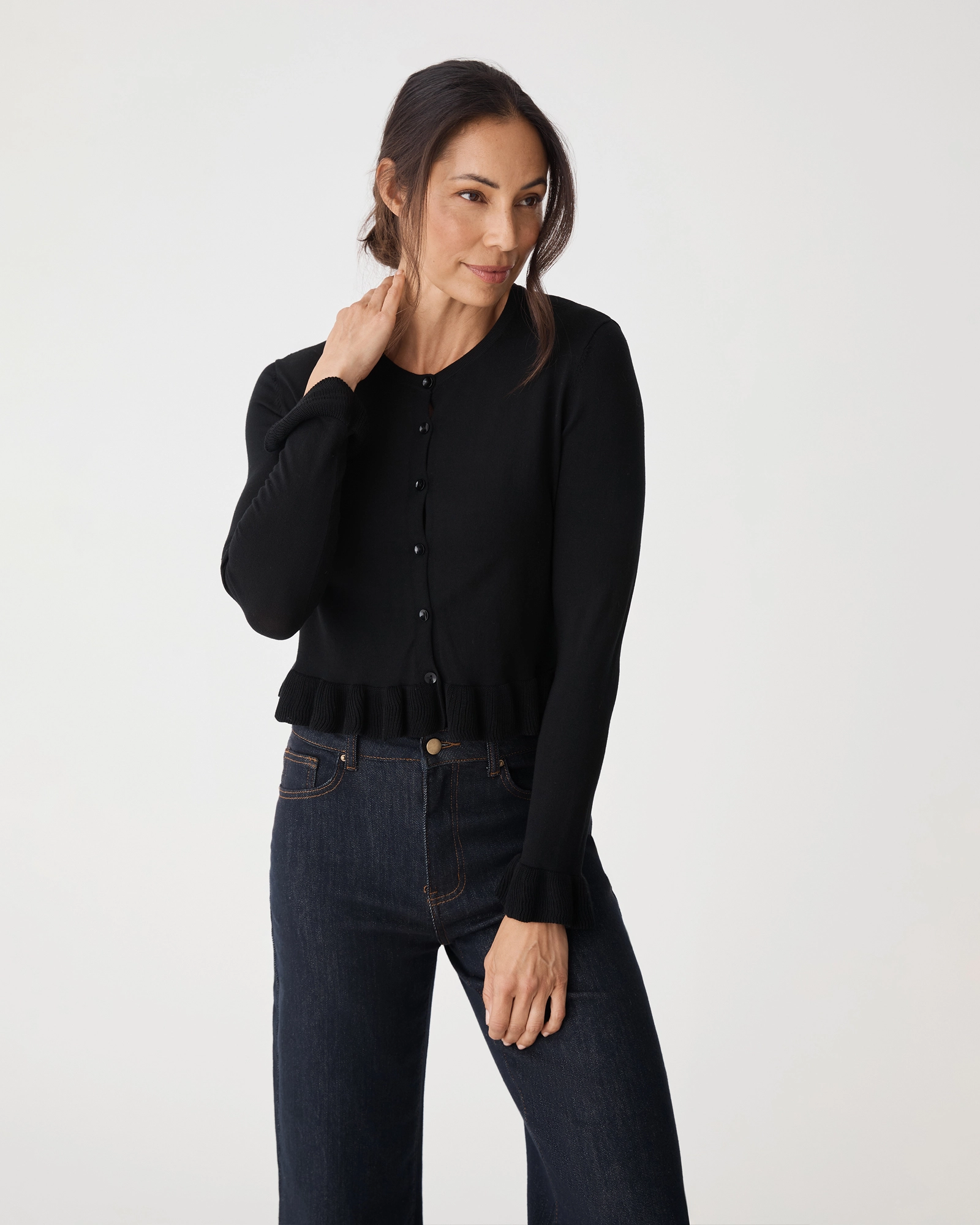 Daisy Tencel Frill Cardigan