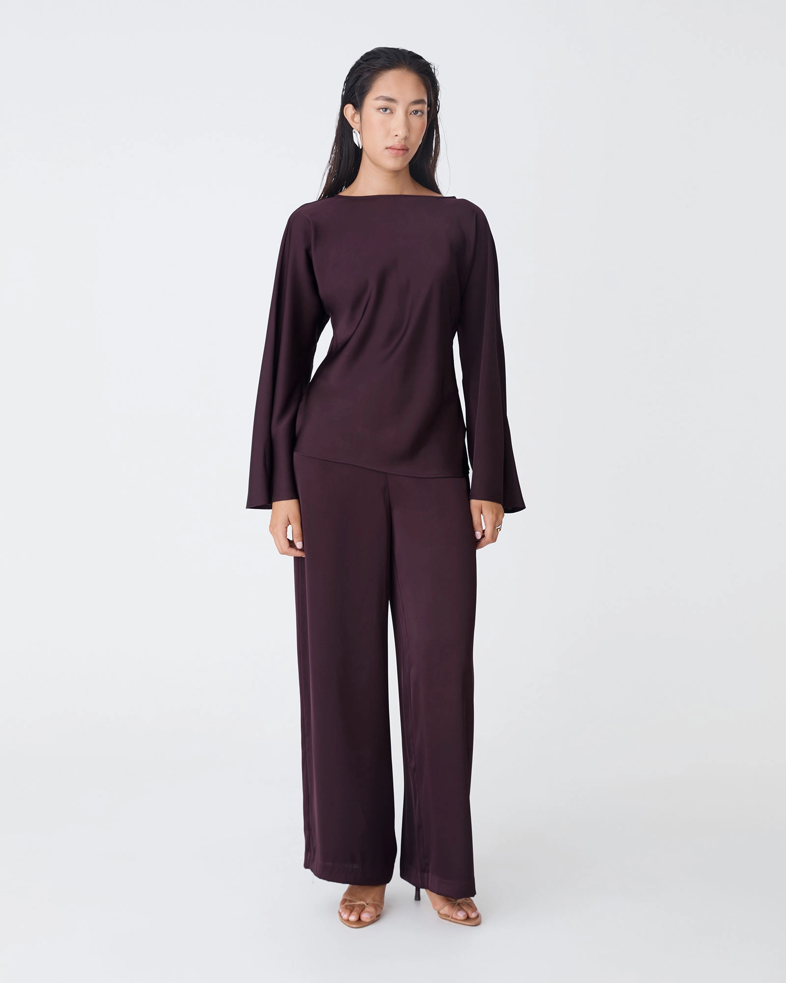 Asma Satin Wide Leg Pants