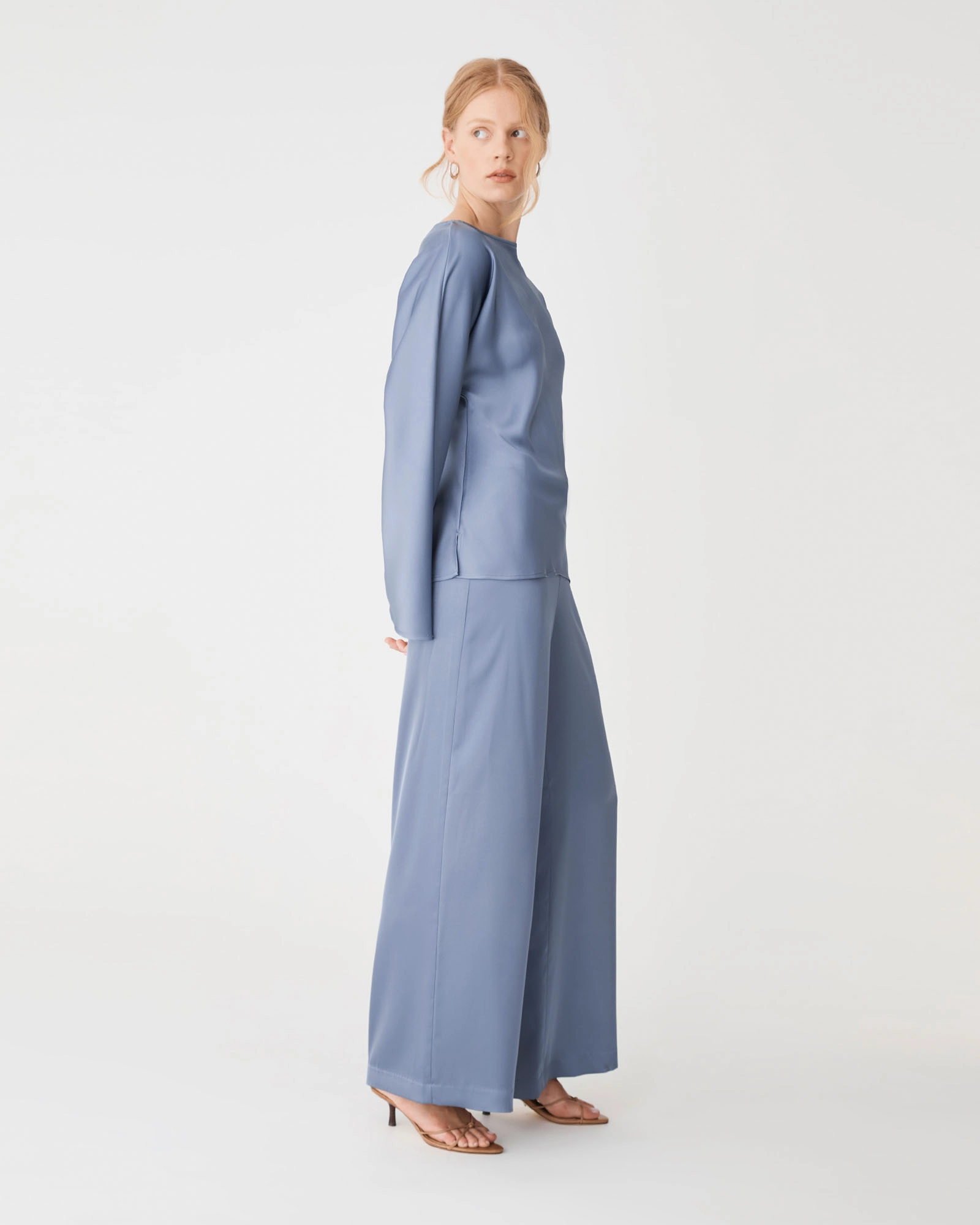 Asma Satin Wide Leg Pants