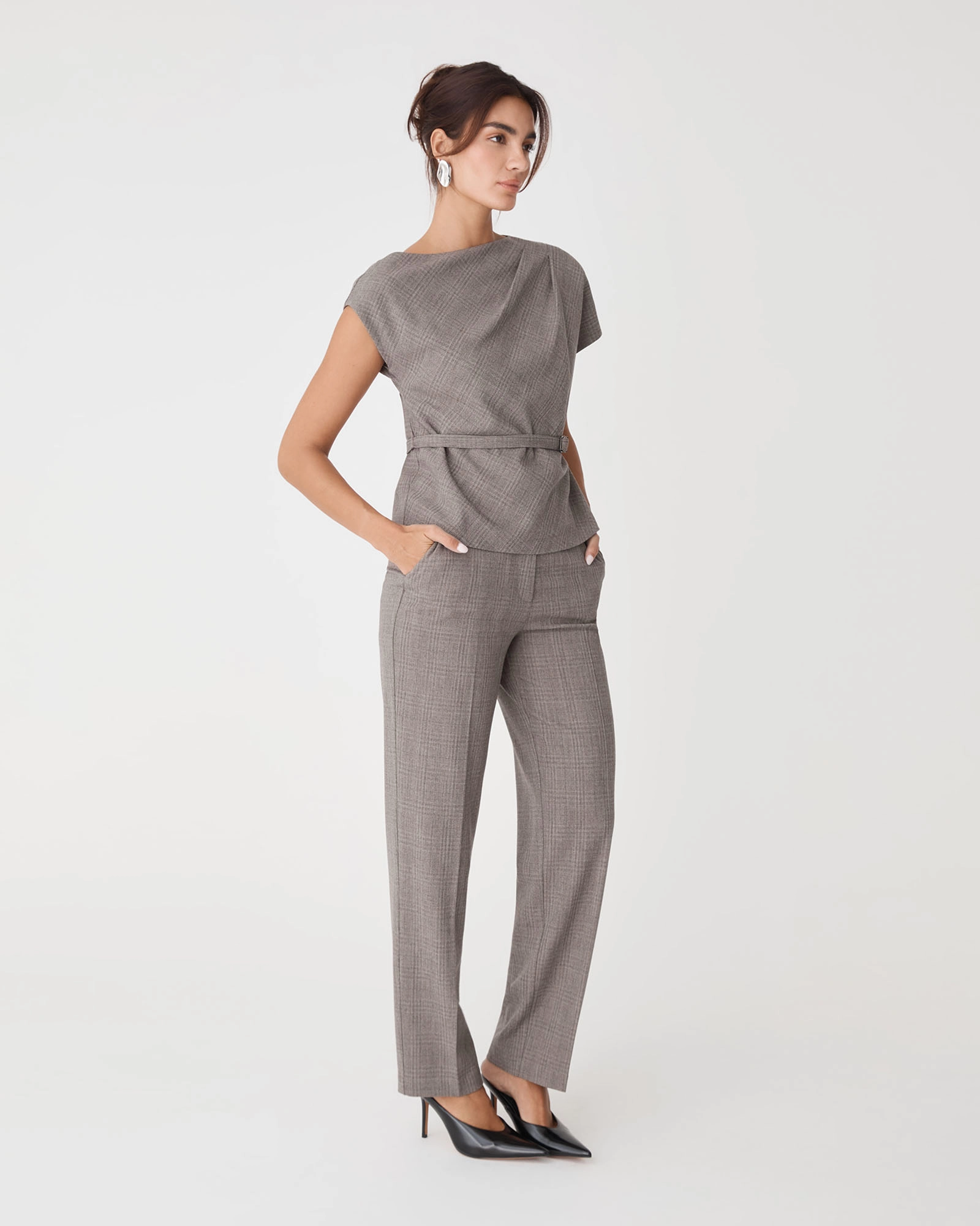 Loretta Straight Check Pants