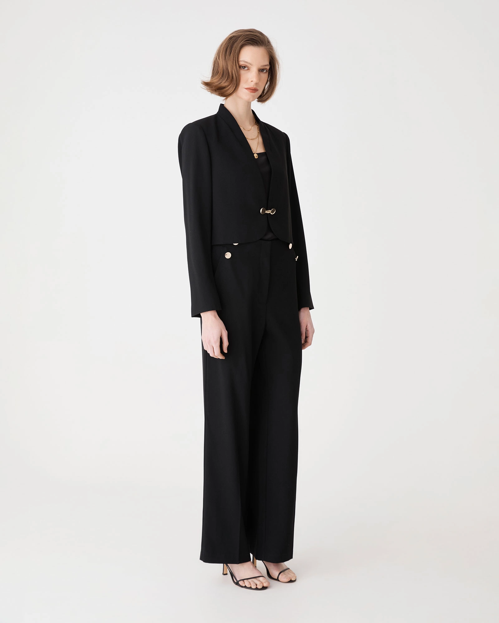 Veronica Button Crepe Pants