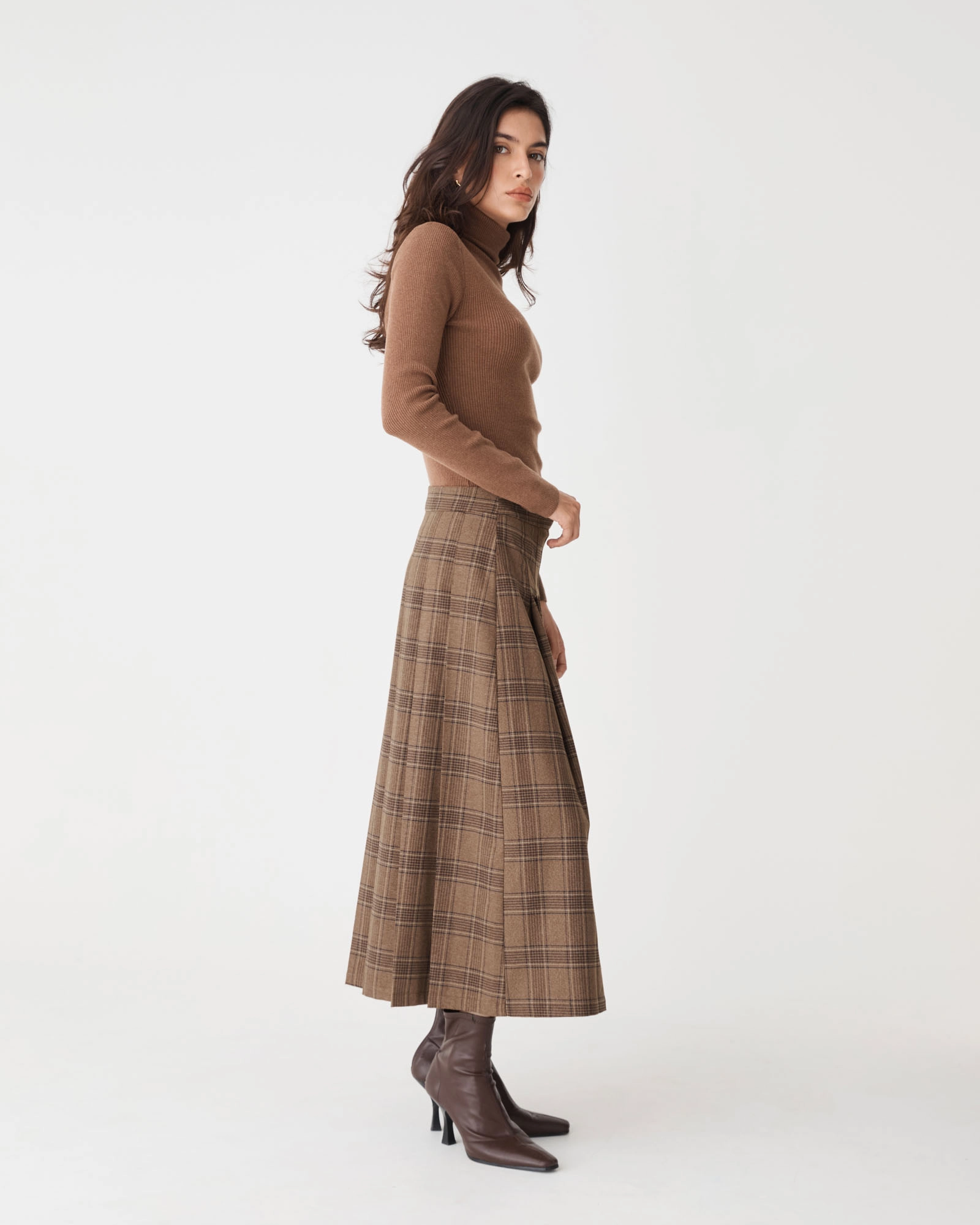 Lani Pleated Check Skirt