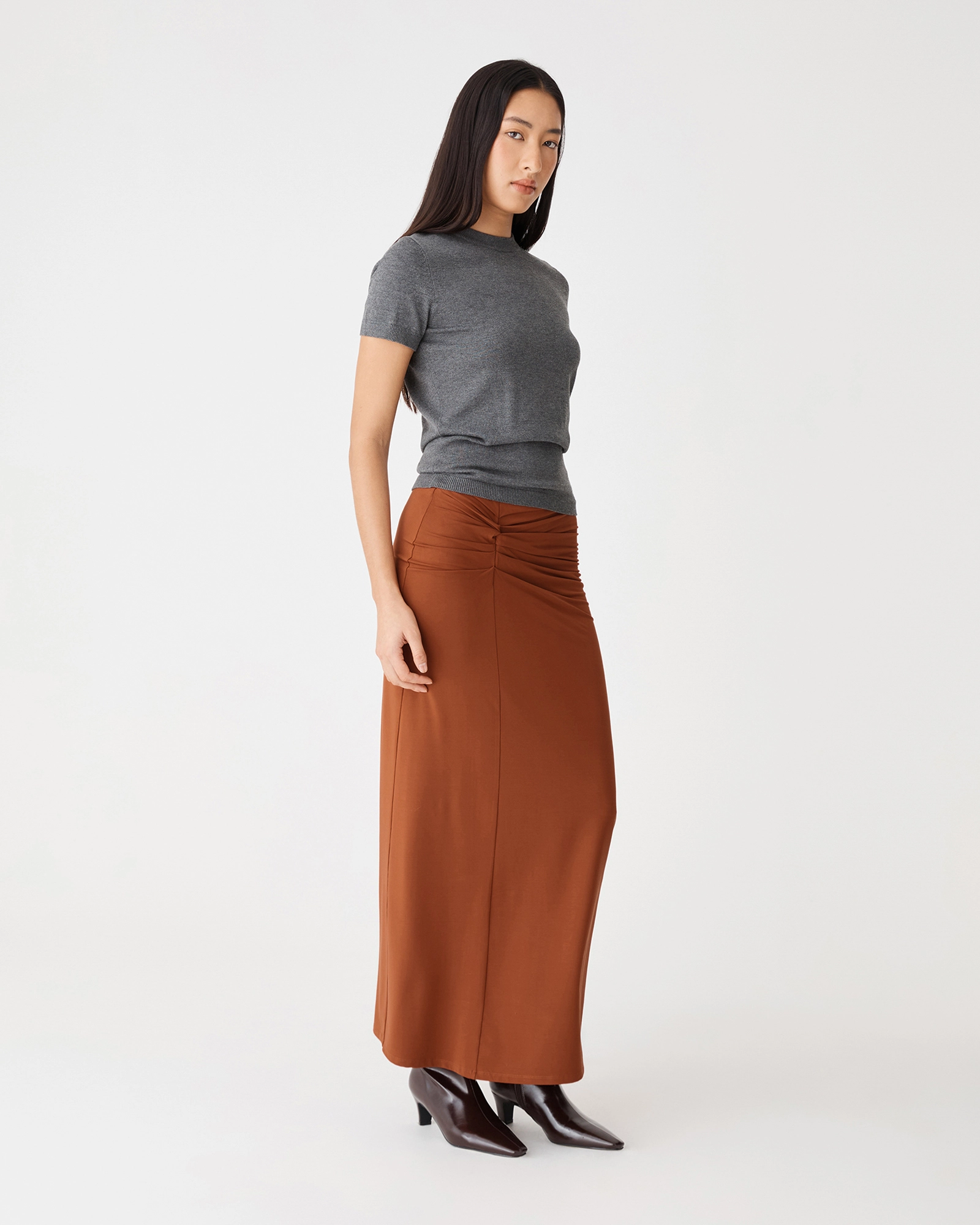 Dasha Ruched Bamboo Skirt