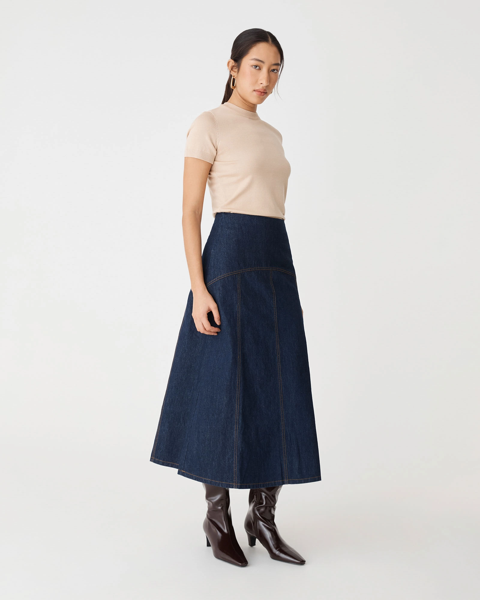 Nancy A-line Denim Skirt