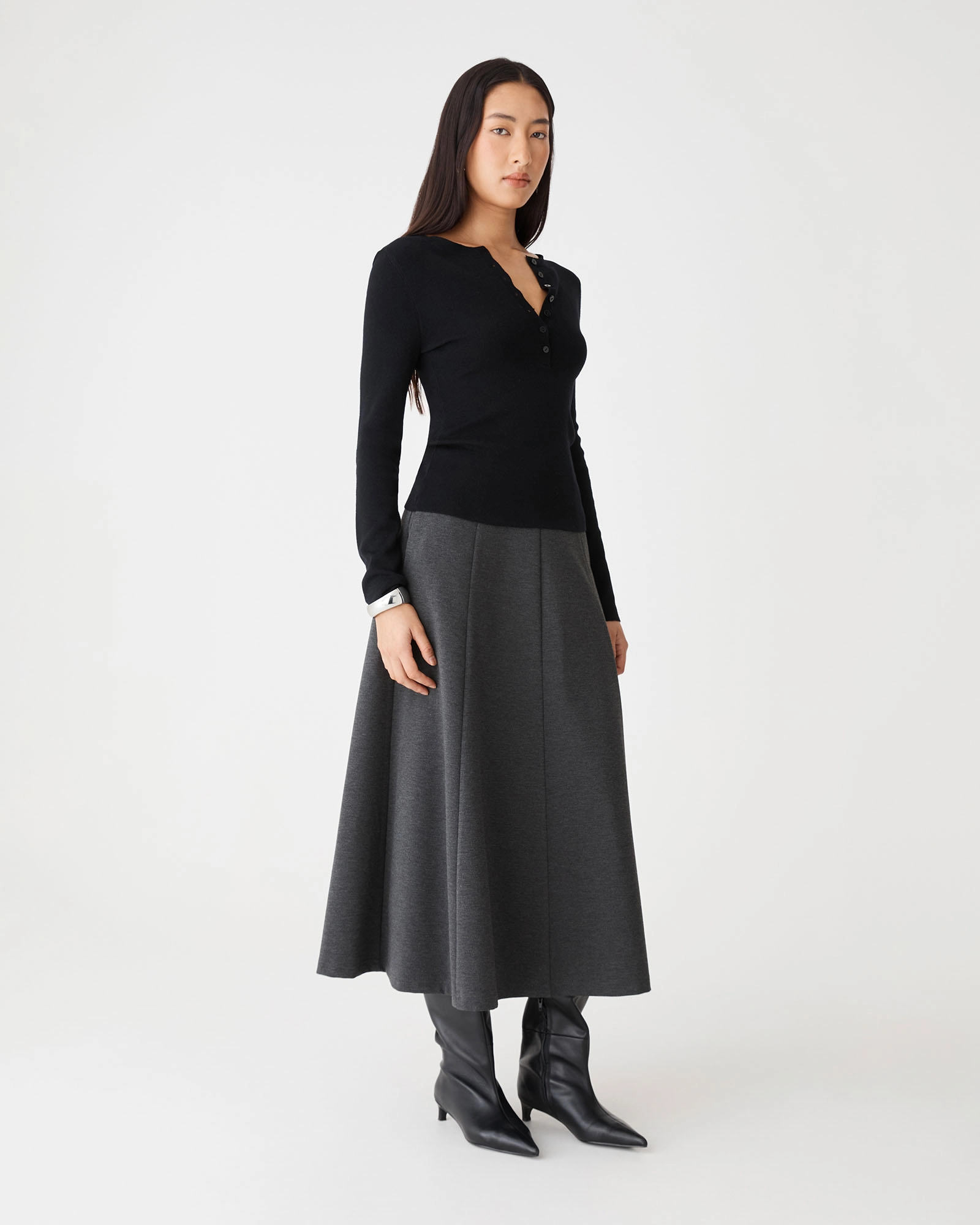 Janice A-line Ponte Skirt