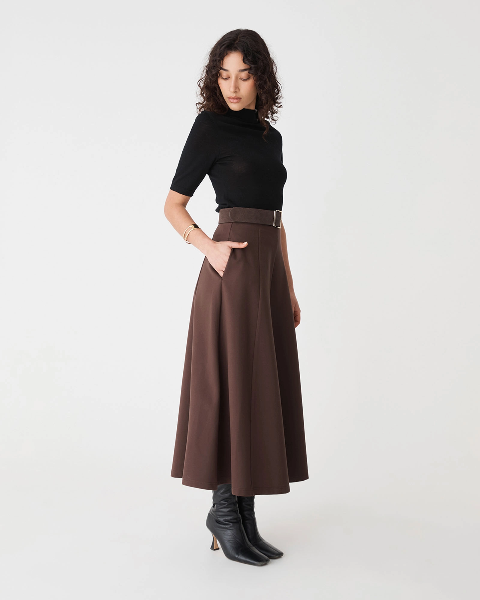 Janice A-line Ponte Skirt